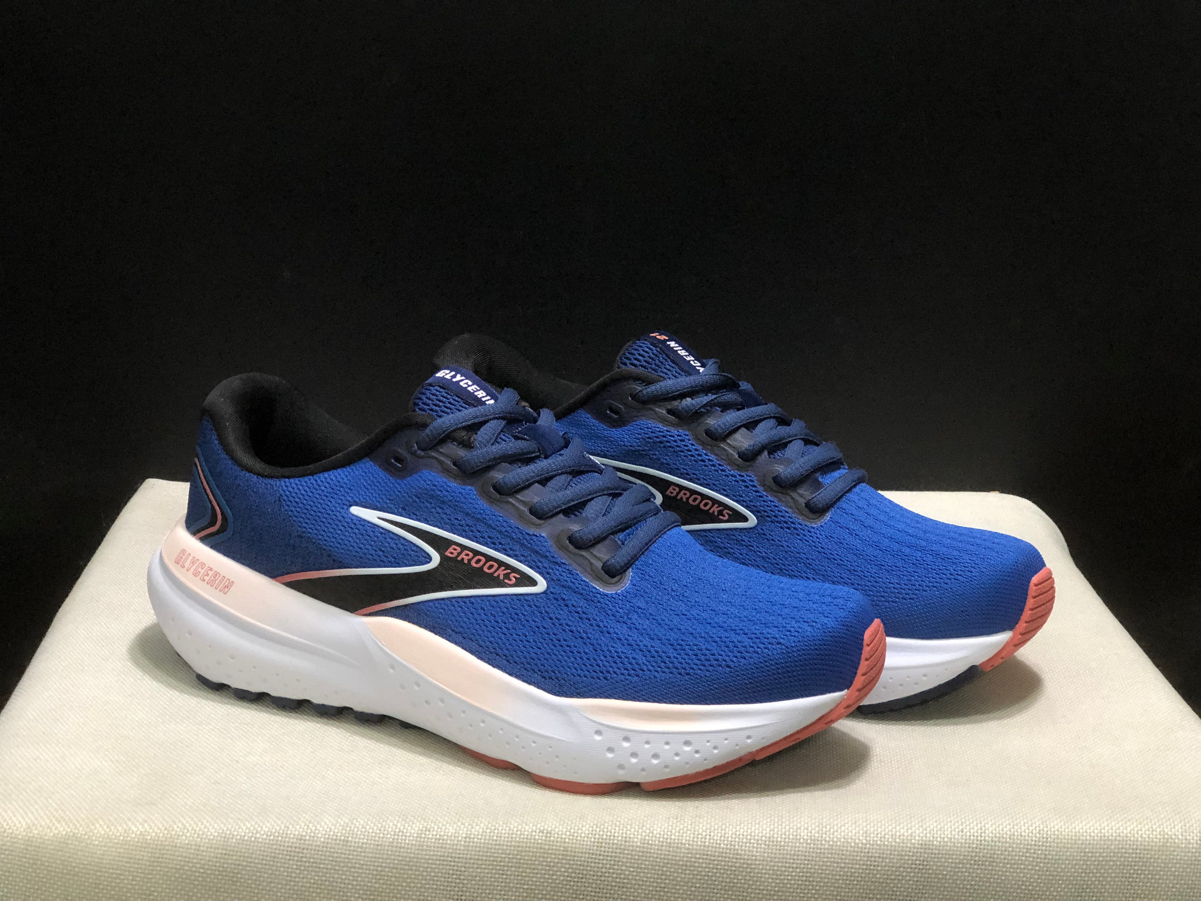 Brooks Glycerin 21 Low-top Casual Running Shoes Blue/Pink