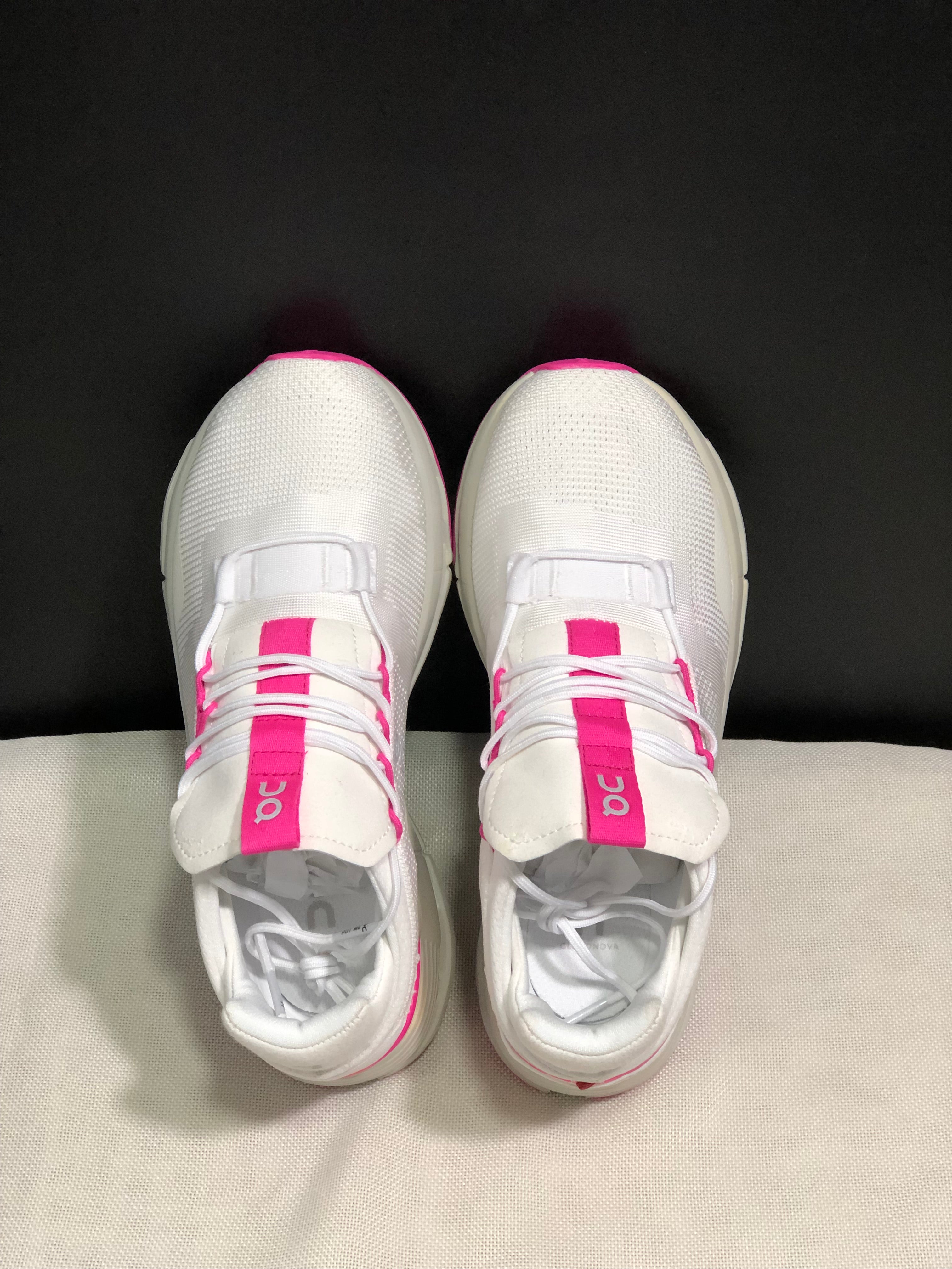 On Running Cloudnova Lightweight Sports Casual Shoes White/Rose Red