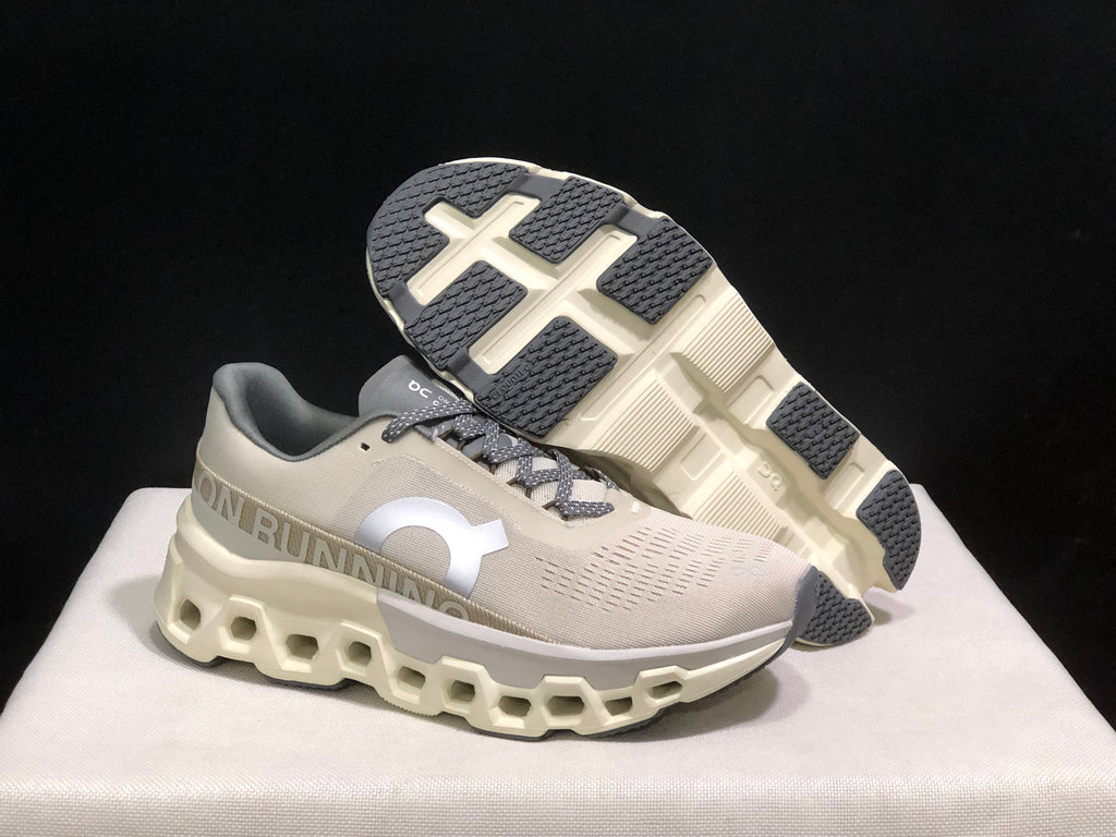 On Running Cloudmonster 2 Shock-Absorbing And Breathable Running Shoes Grey/Light Khaki