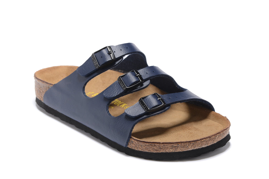Birkenstock Florida Three-Buckle Matte Leather Sandals