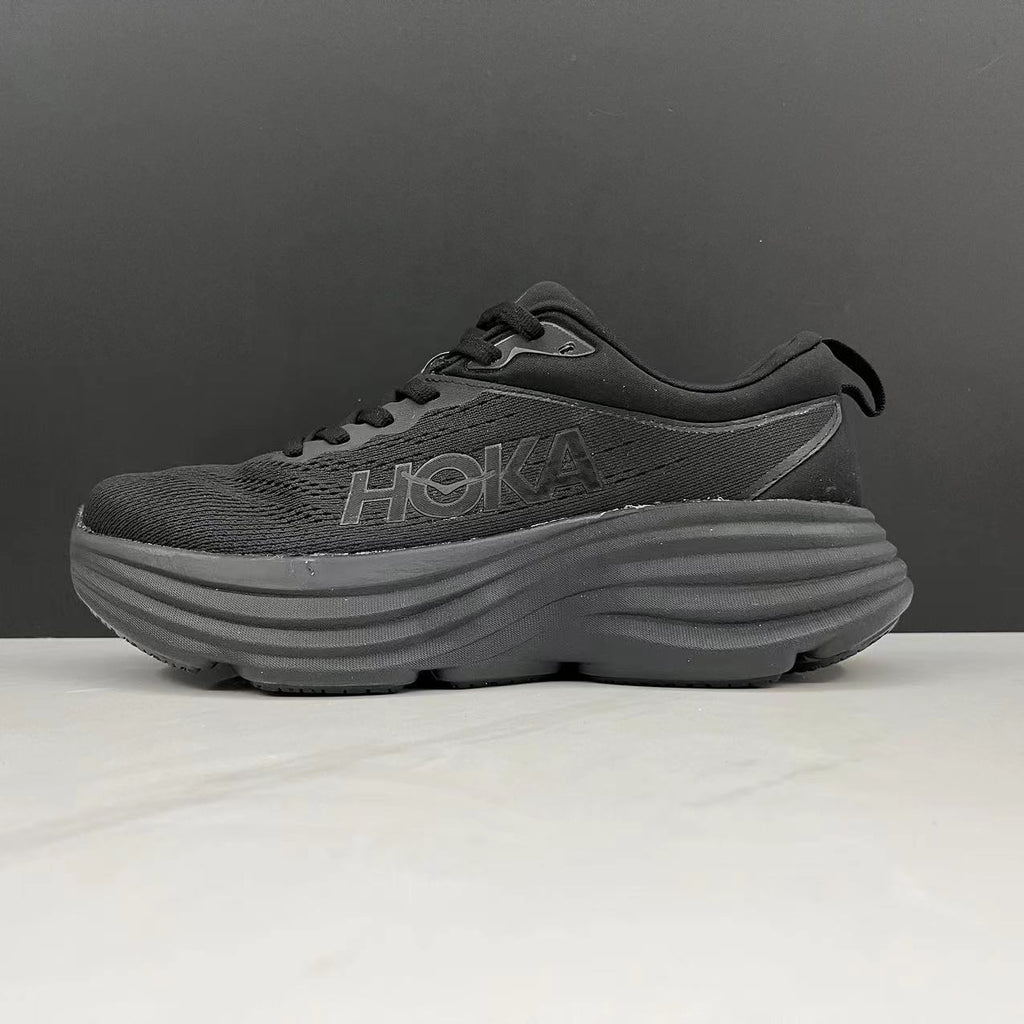 Hoka One One Bondi 8 Black Breathable Low-top Running Shoes Sneakers