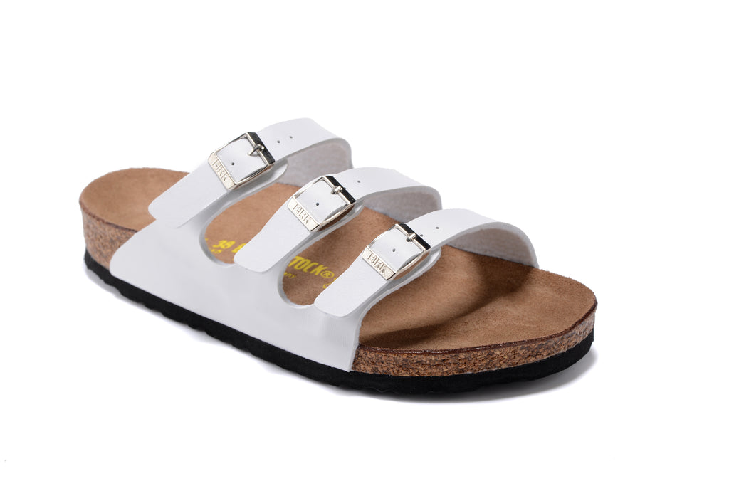 Birkenstock Florida Three-Buckle Matte Leather Sandals