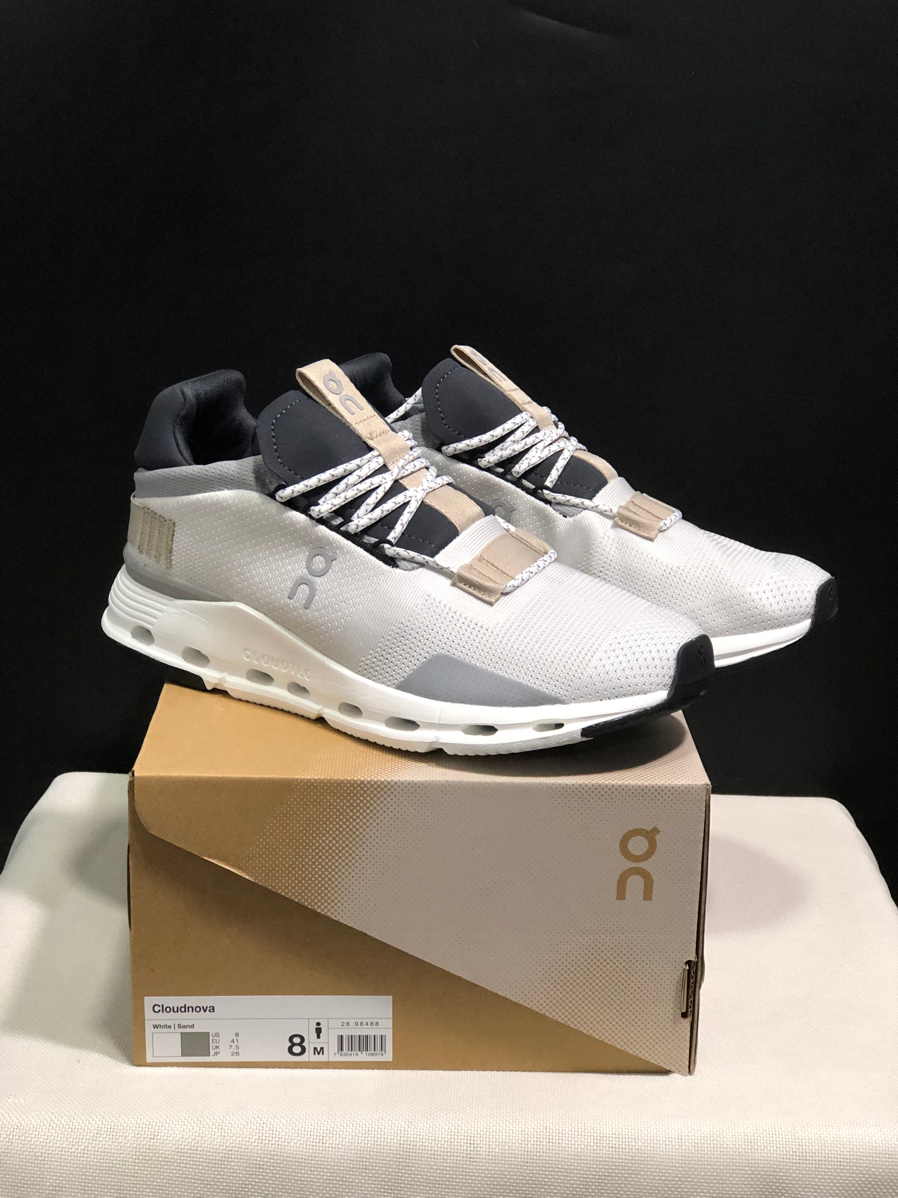On Running Cloudnova Lightweight Sports Casual Shoes White/Sand