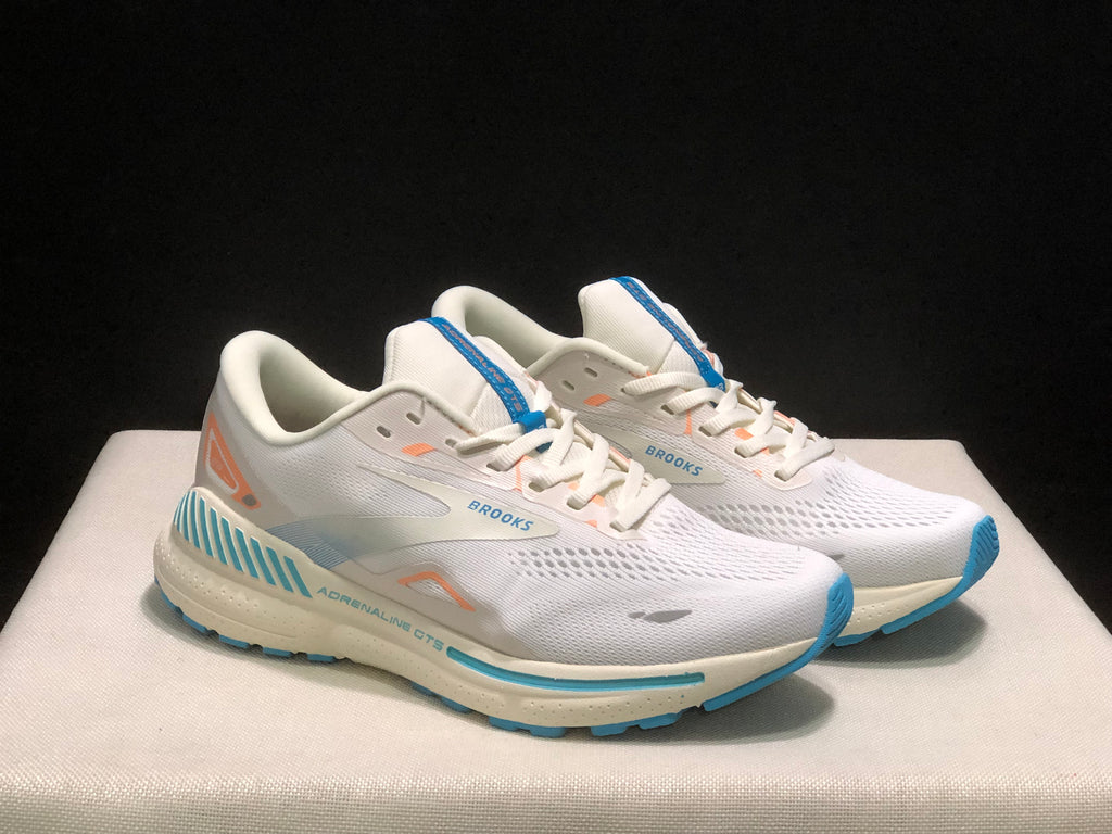 Brooks Adrenaline GTS 23 Shock-absorbing Wear-resistant Low-top Running Shoes Coconut Milk/Blue