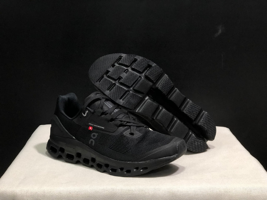 On Running Cloudstratus Breathable Support Running Shoes All Black