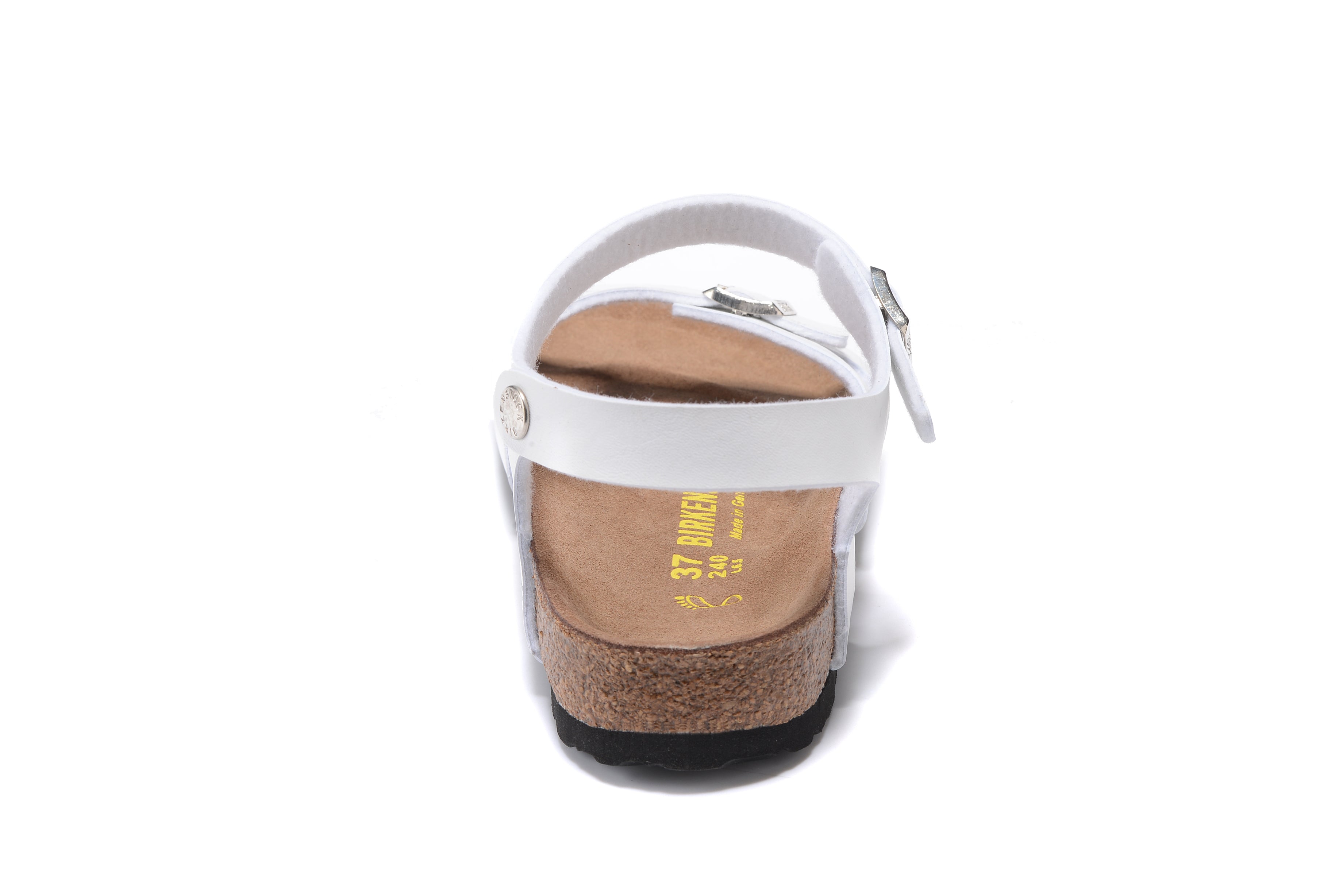 Birkenstock White Matte Single Buckle Slip Band Buckle Strap Sandal
