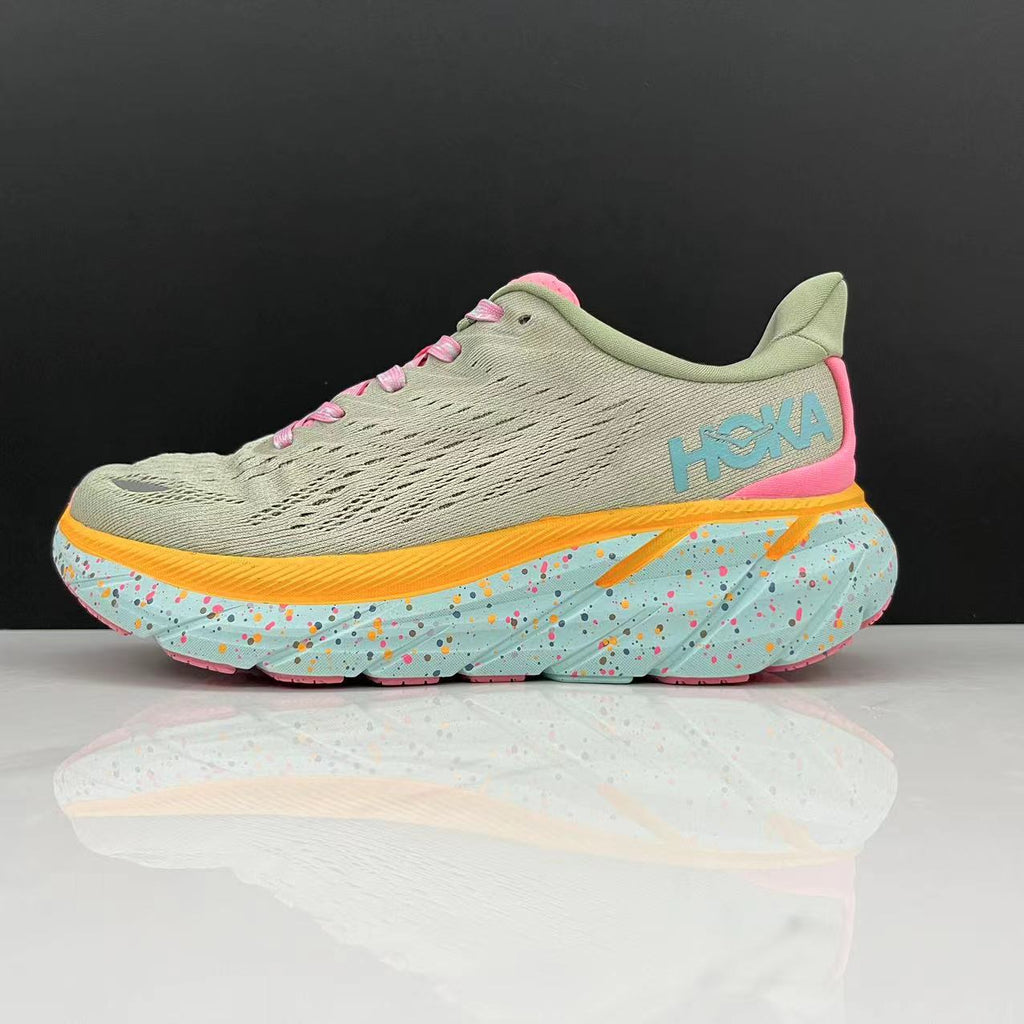 Hoka One One Clifton 8 Fashion Shoes Shock-absorbing Sneakers Light Green