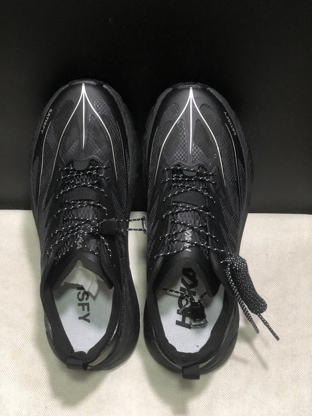 Hoka One One Satisfy x Mafate Speed 4 Black Breathable Fashion Running Shoes Sneakers