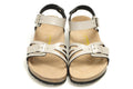 Birkenstock Single Button Cream Butterfly Matte Leather Sandals