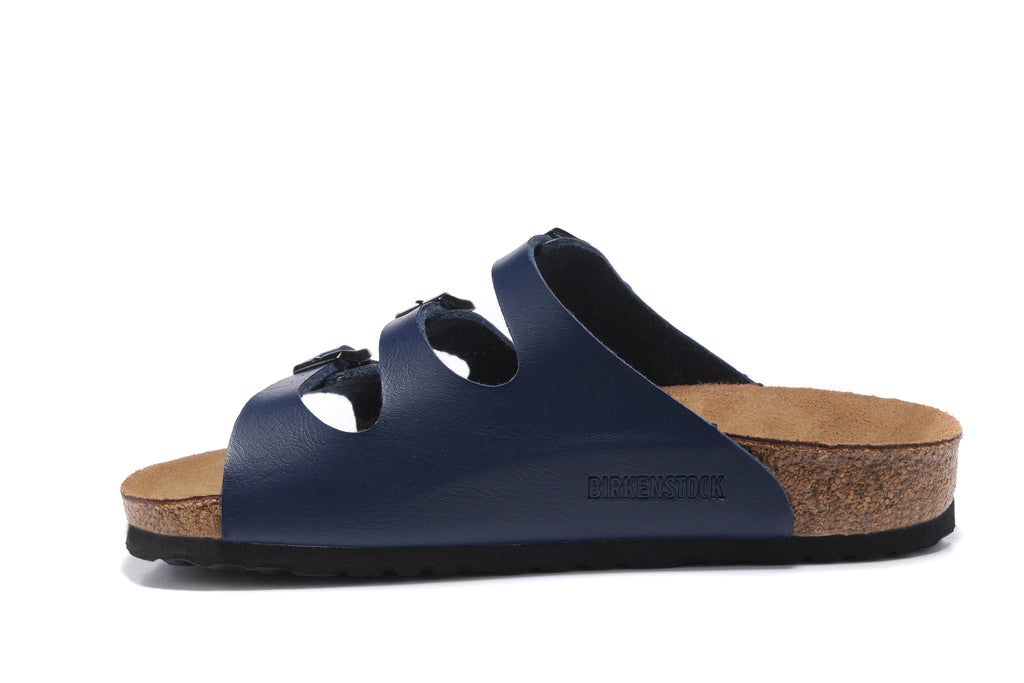 Birkenstock Florida Three-Buckle Matte Leather Sandals
