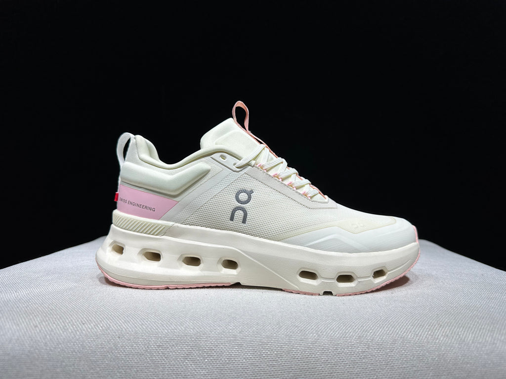 On Running Cloudnova X Comfortable Running Shoes Ivory/Pink
