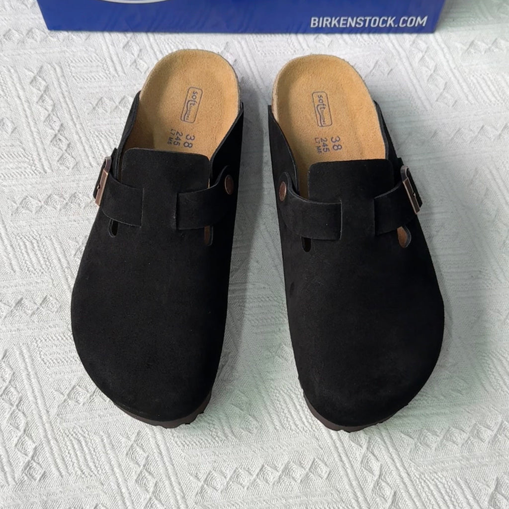 Birkenstock Boston Suede Leather Casual Shoes With Thick Soles
