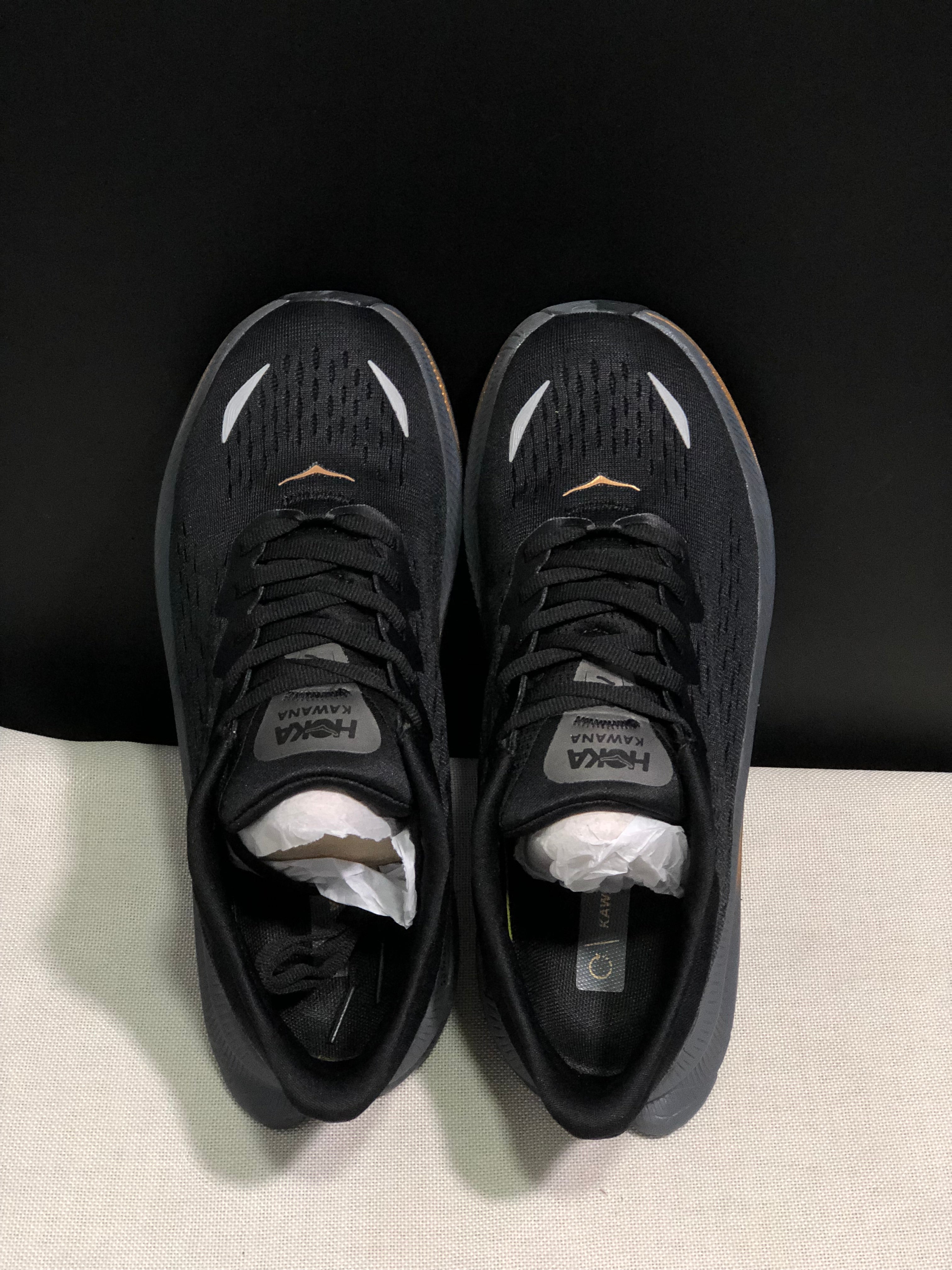 Hoka One One Kawana Cushioning Comfortable Gym Running Shoes Sneakers Black