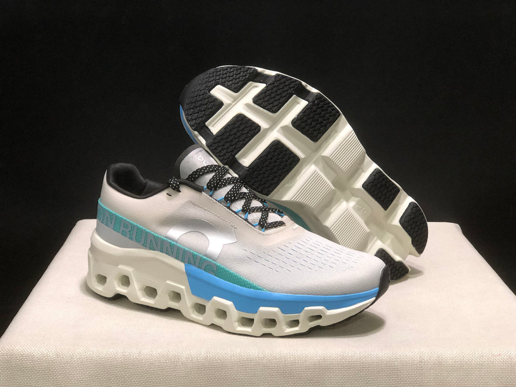 On Running Cloudmonster 2 Shock-Absorbing And Breathable Running Shoes Cream/Blue