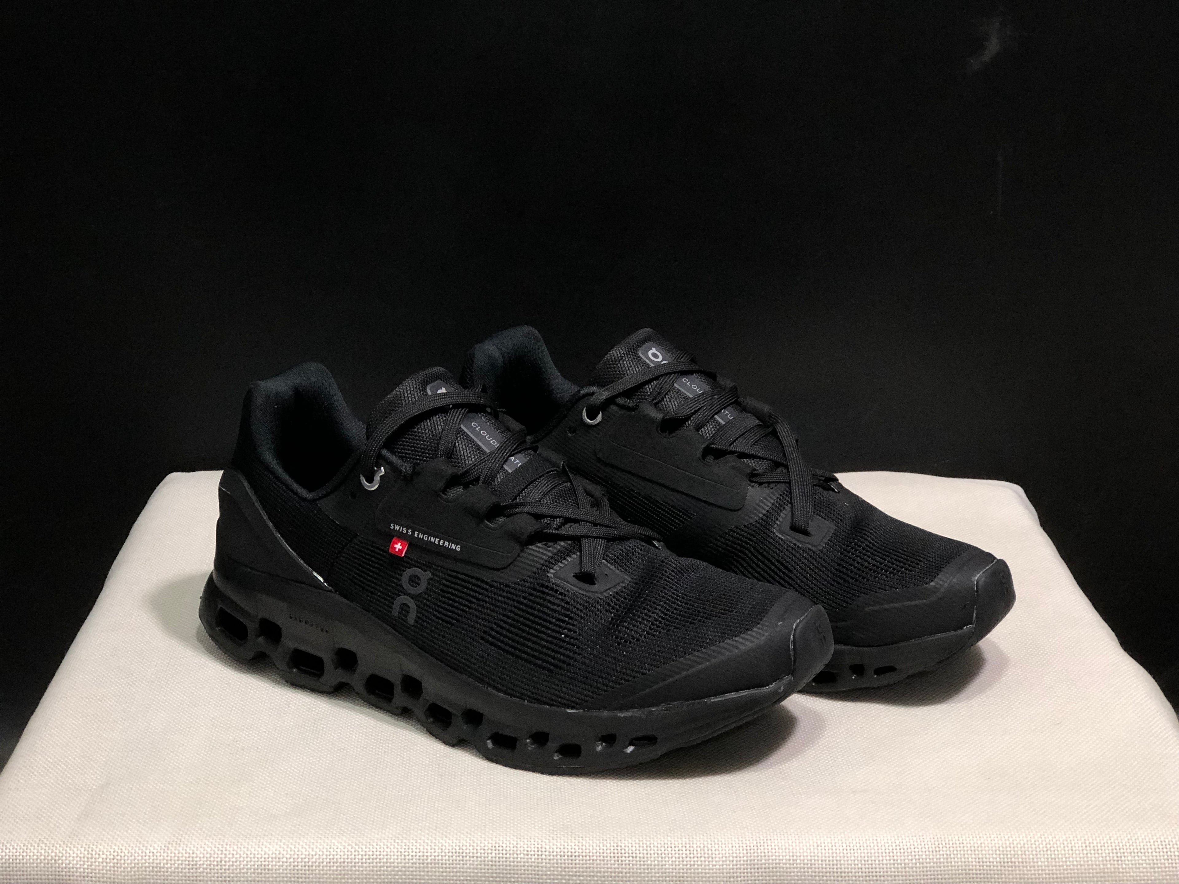 On Running Cloudstratus Breathable Support Running Shoes All Black