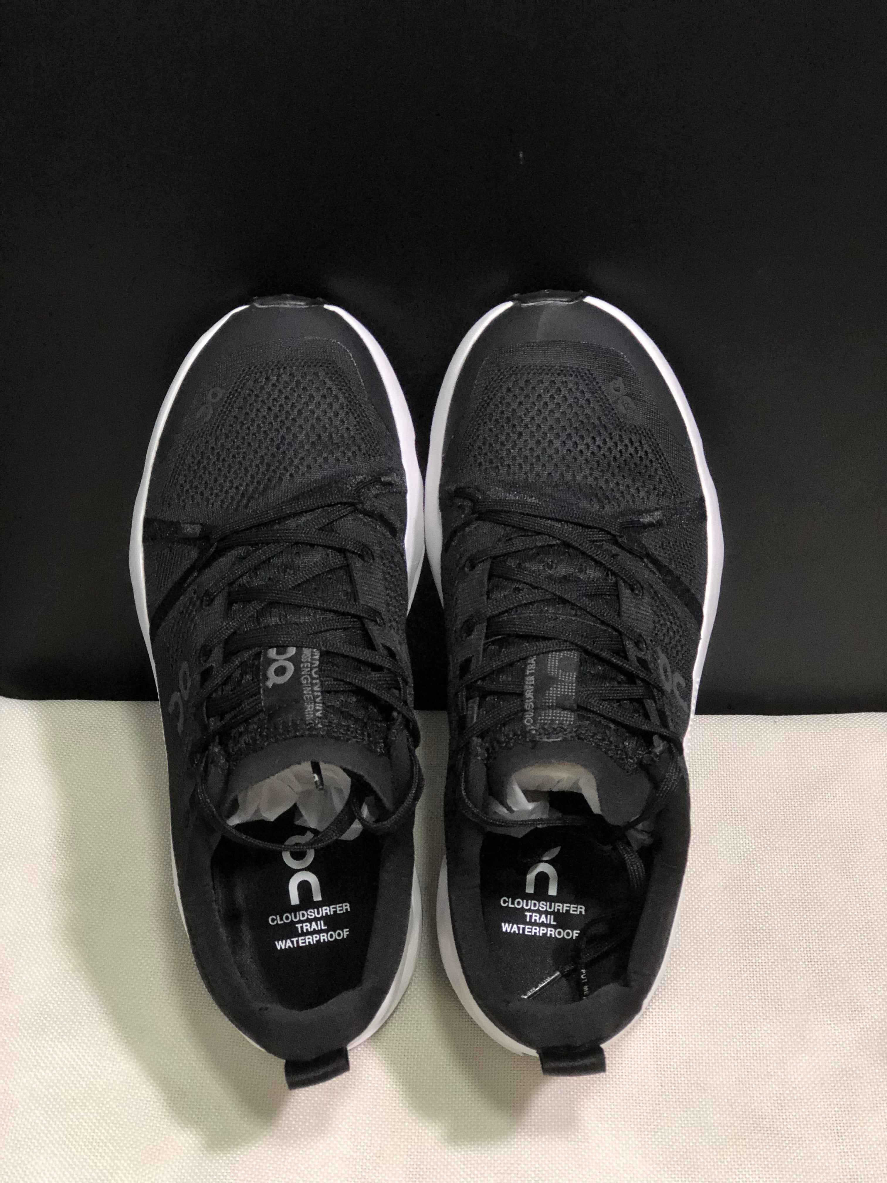 On Running Cloudsurfer Trail Waterproof Comfortable And Breathable Running Shoes Black/White