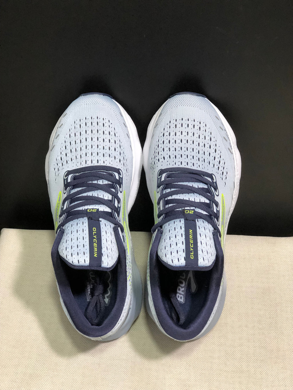 Brooks Glycerin GTS 20 Shock-absorbing Wear-resistant Running Shoes Grey/Fluorescent Green