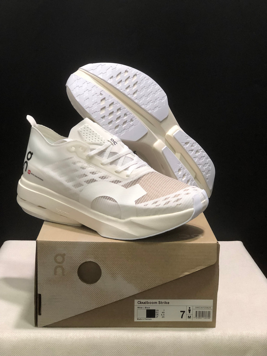 On Running Cloudboom Strike Professional Marathon Running Shoes White