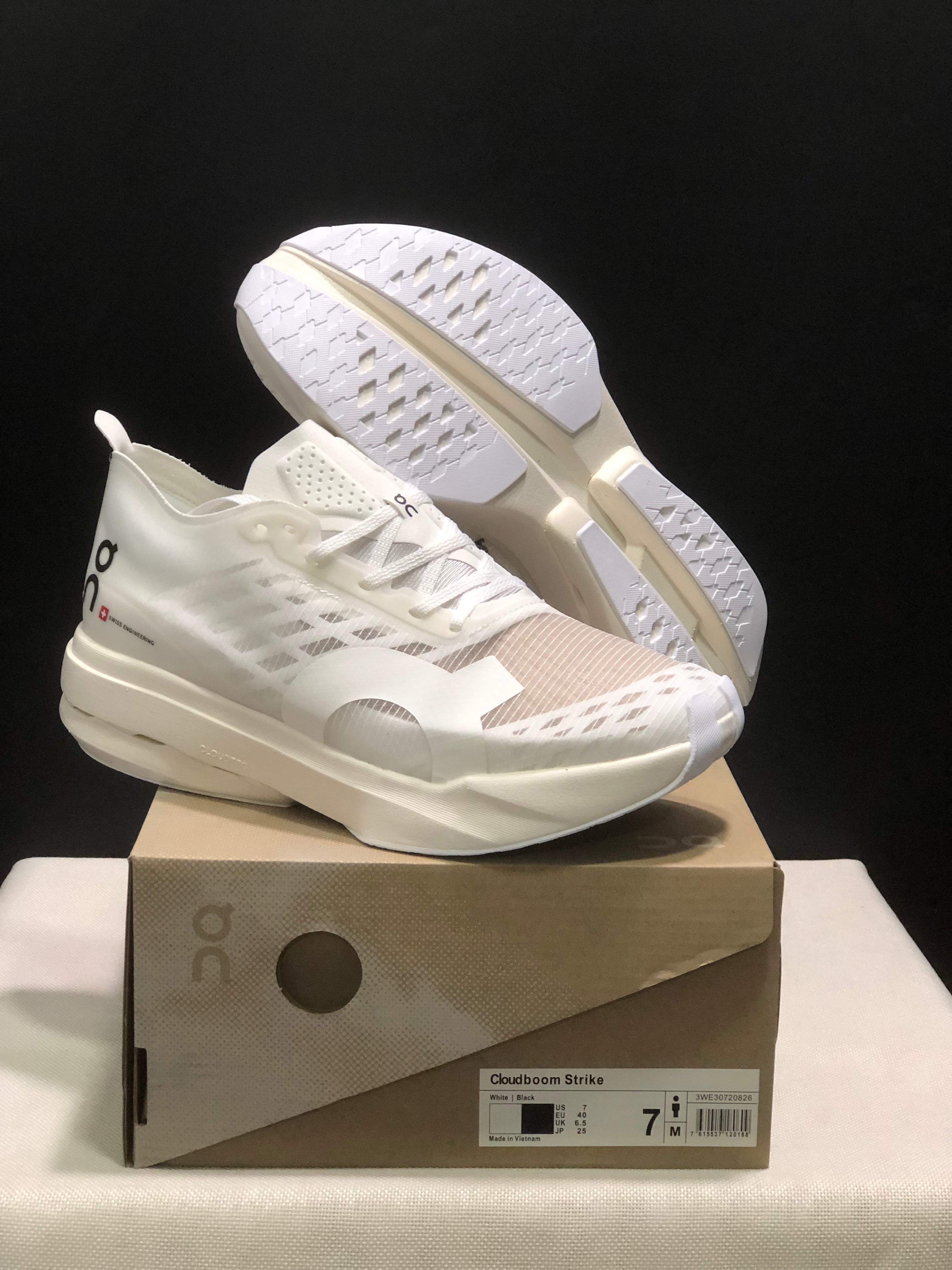 On Running Cloudboom Strike Professional Marathon Running Shoes White