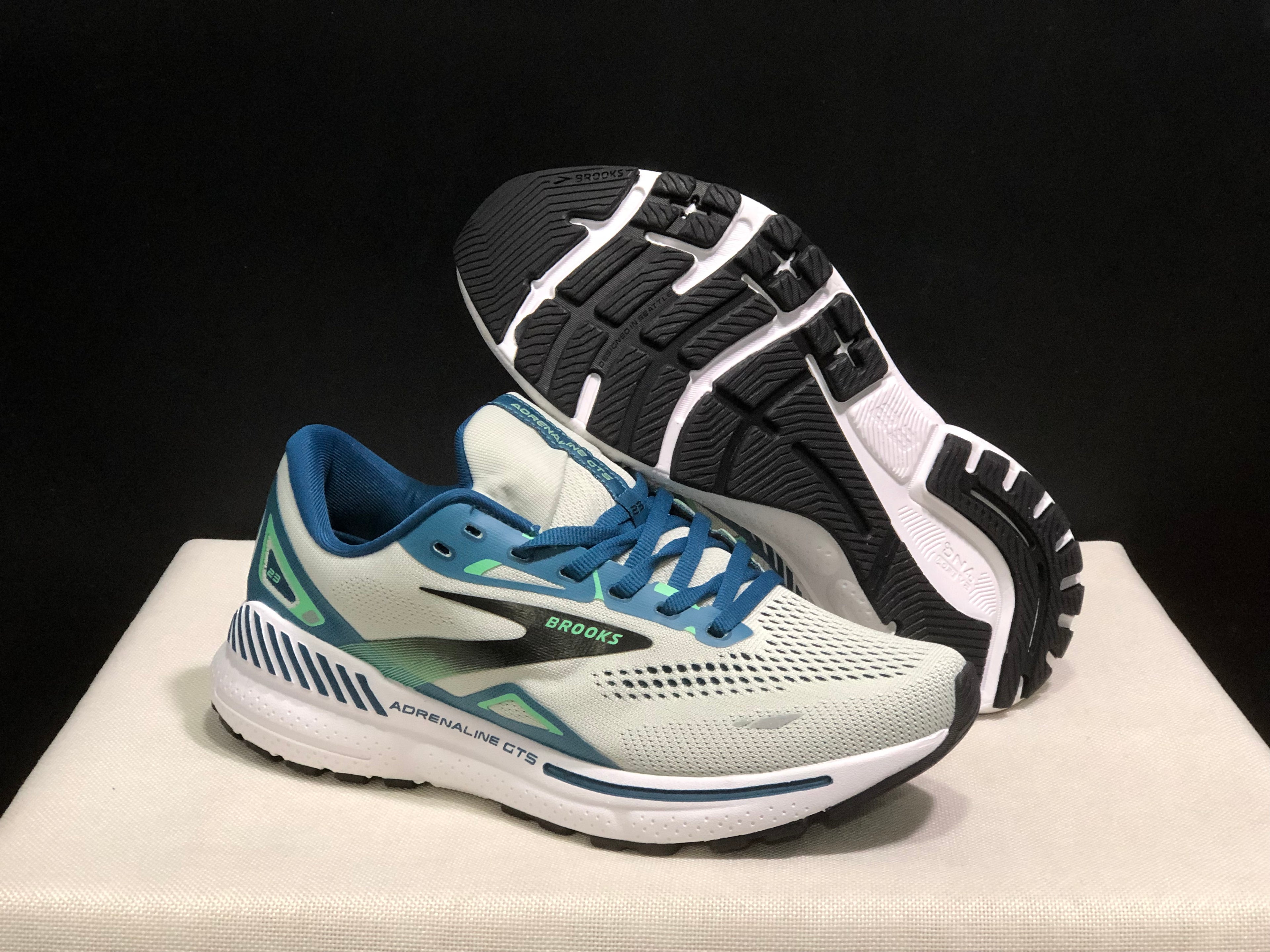 Brooks Adrenaline GTS 23 Shock-absorbing Wear-resistant Low-top Running Shoes Moroccan Blue