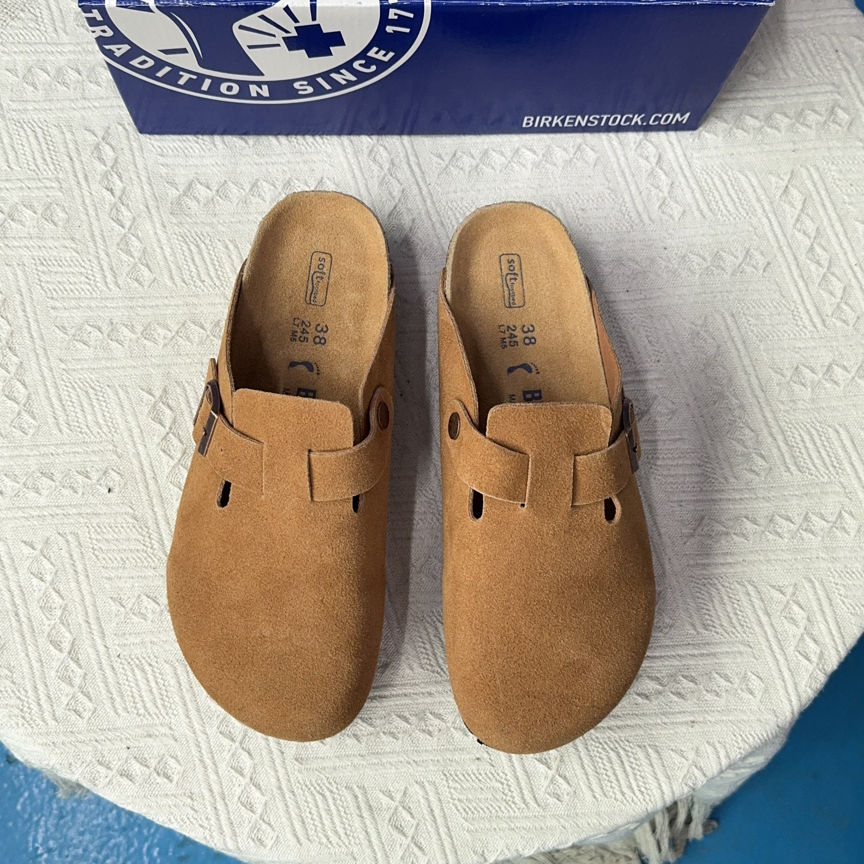 Birkenstock Boston Suede Leather Casual Shoes With Thick Soles