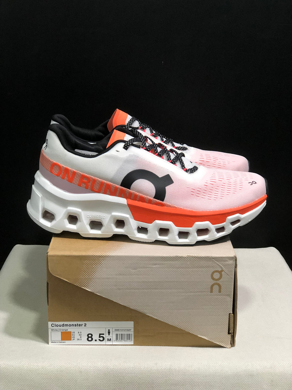 On Running Cloudmonster 2 Shock-Absorbing And Breathable Running Shoes White/Orange