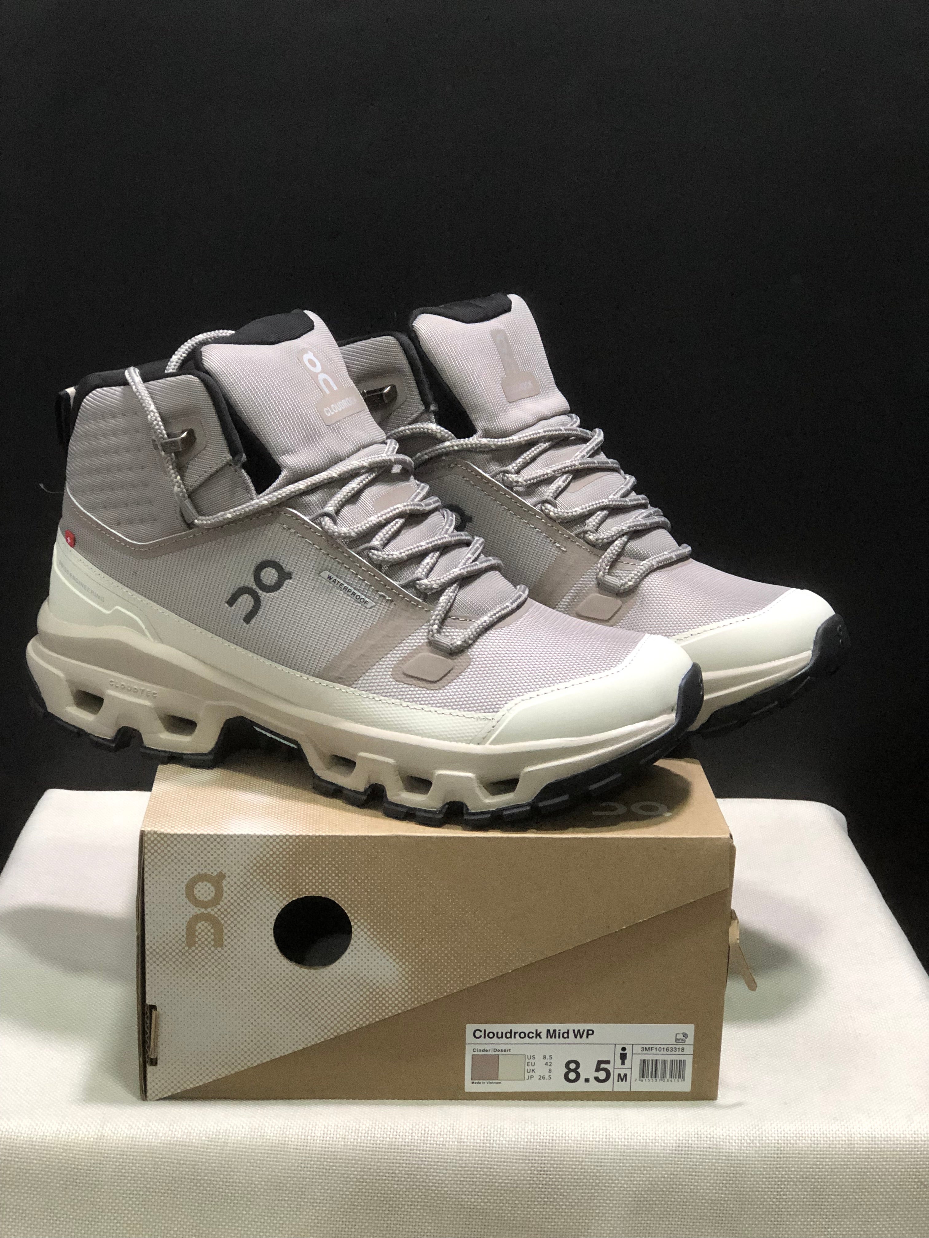 On Running Cloudrock Mid WP High-Top Hiking Shoes Cinder/Desert