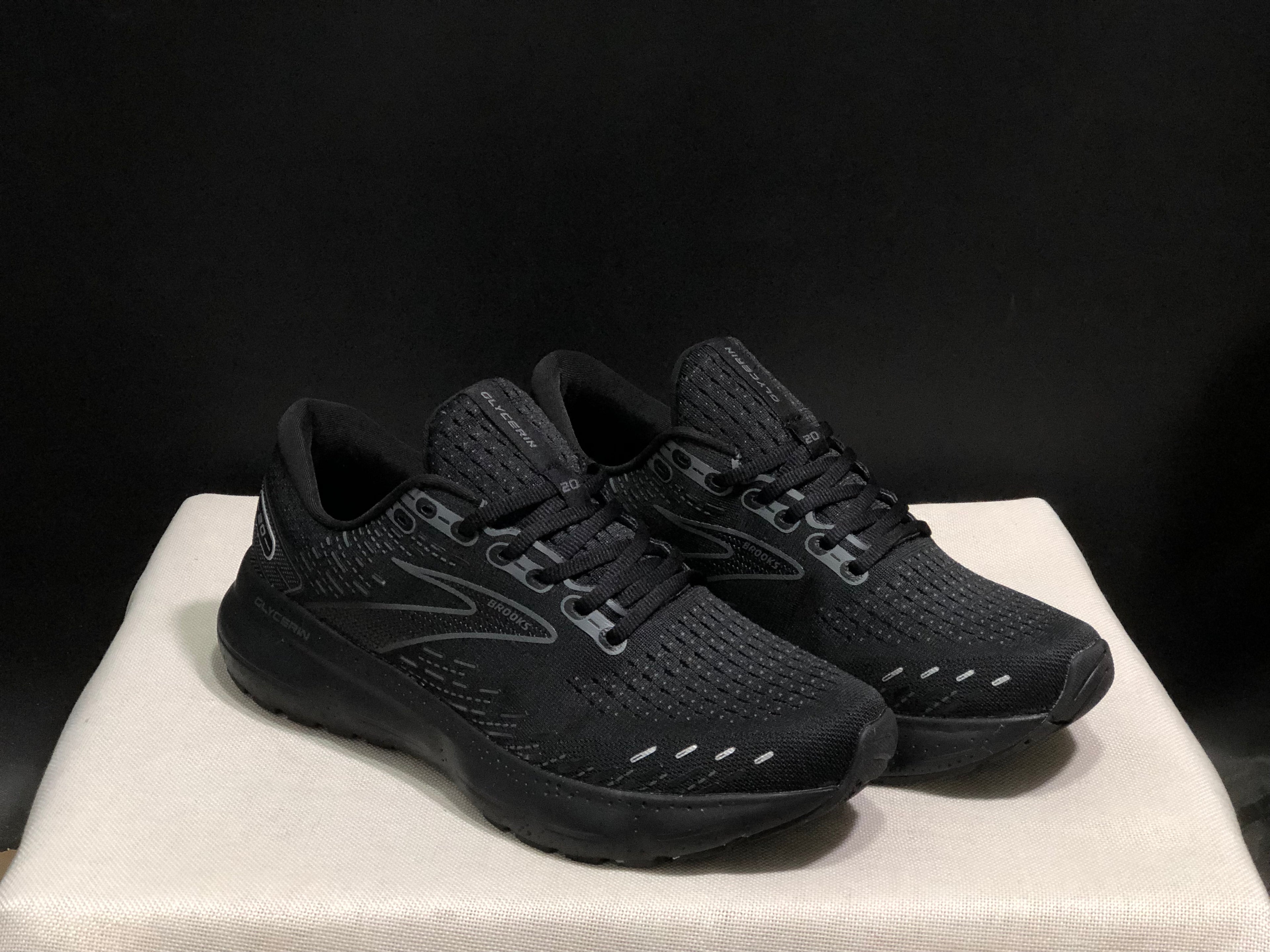 Brooks Glycerin GTS 20 Shock-absorbing Wear-resistant Running Shoes Black