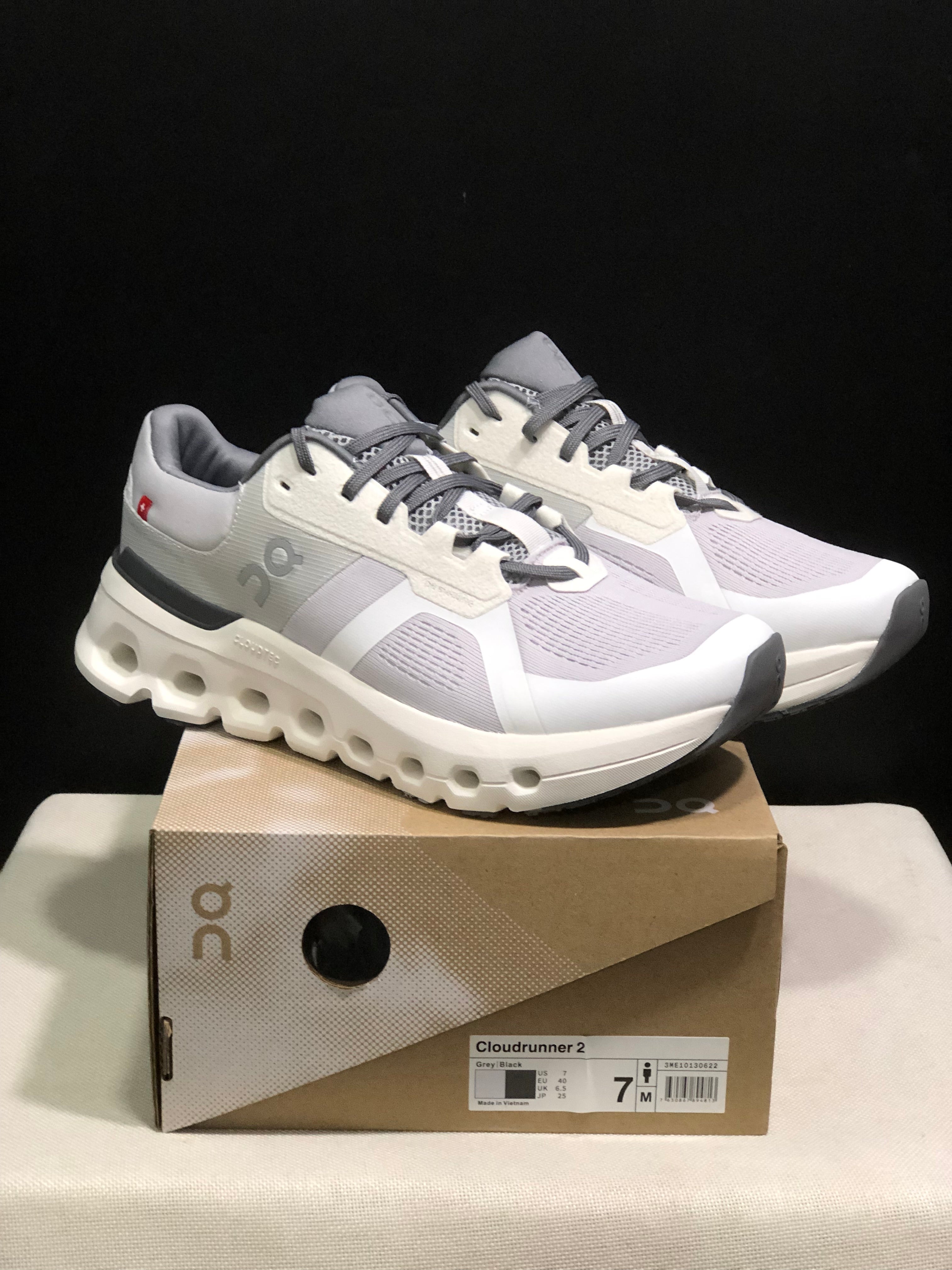 On Running Cloudrunner 2 Mesh Breathable Light Grey Running Shoes