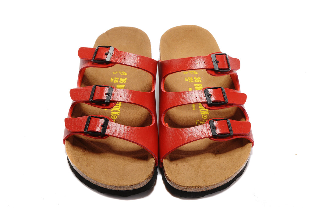 Birkenstock Florida Three-Buckle Matte Leather Sandals
