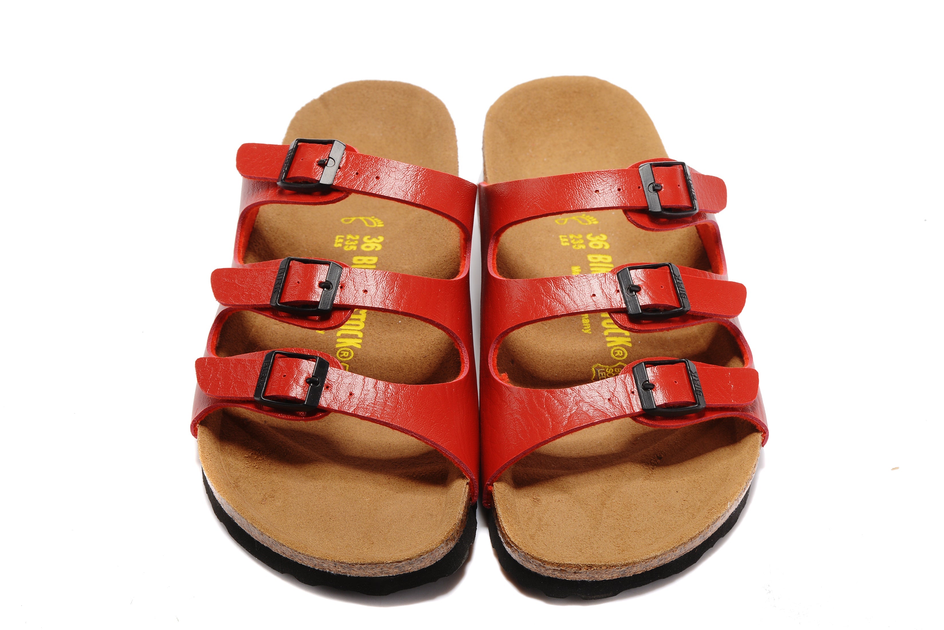 Birkenstock Florida Three-Buckle Matte Leather Sandals