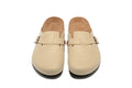 Birkenstock Cream Suede Clog Shoes