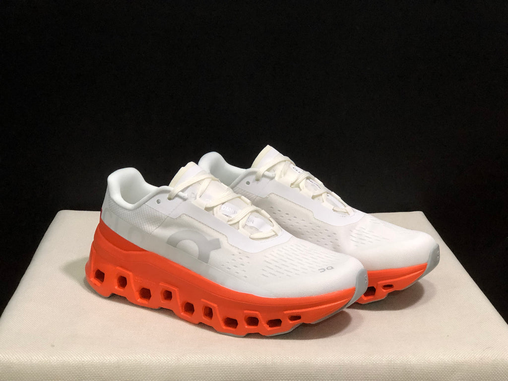 On Running Cloudmonster Anti-Slip Running Shoes White/Flame