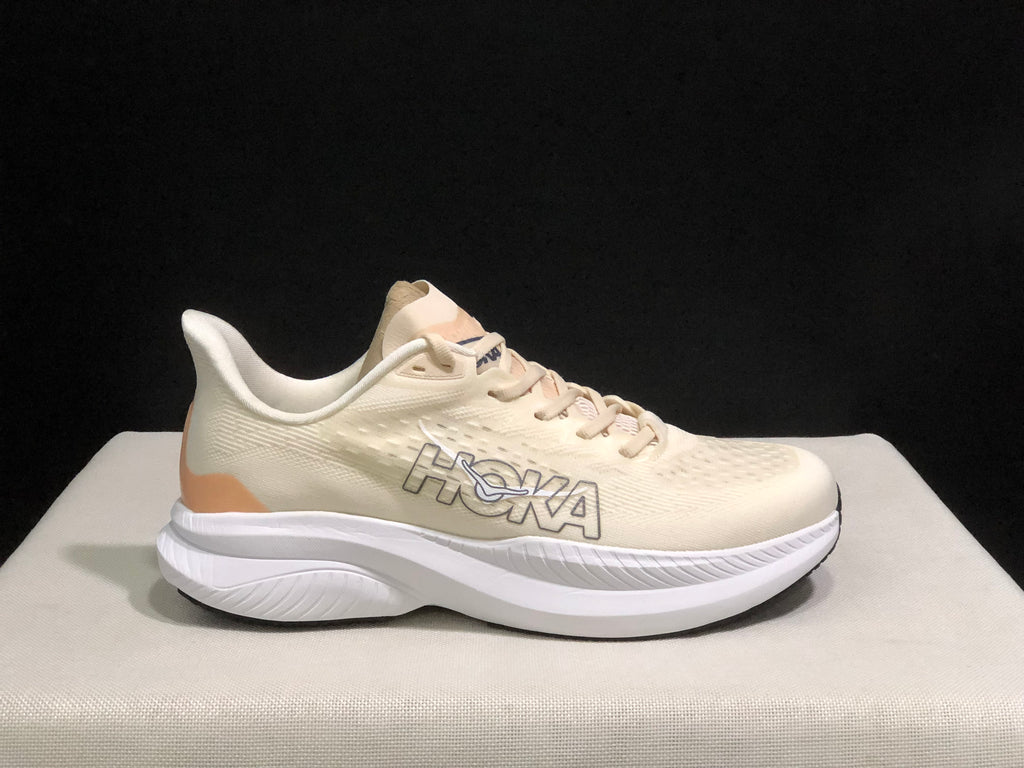 Hoka One One Mach 6 Wear-resistant Breathable Low-top Running Shoes Sneakers Cream