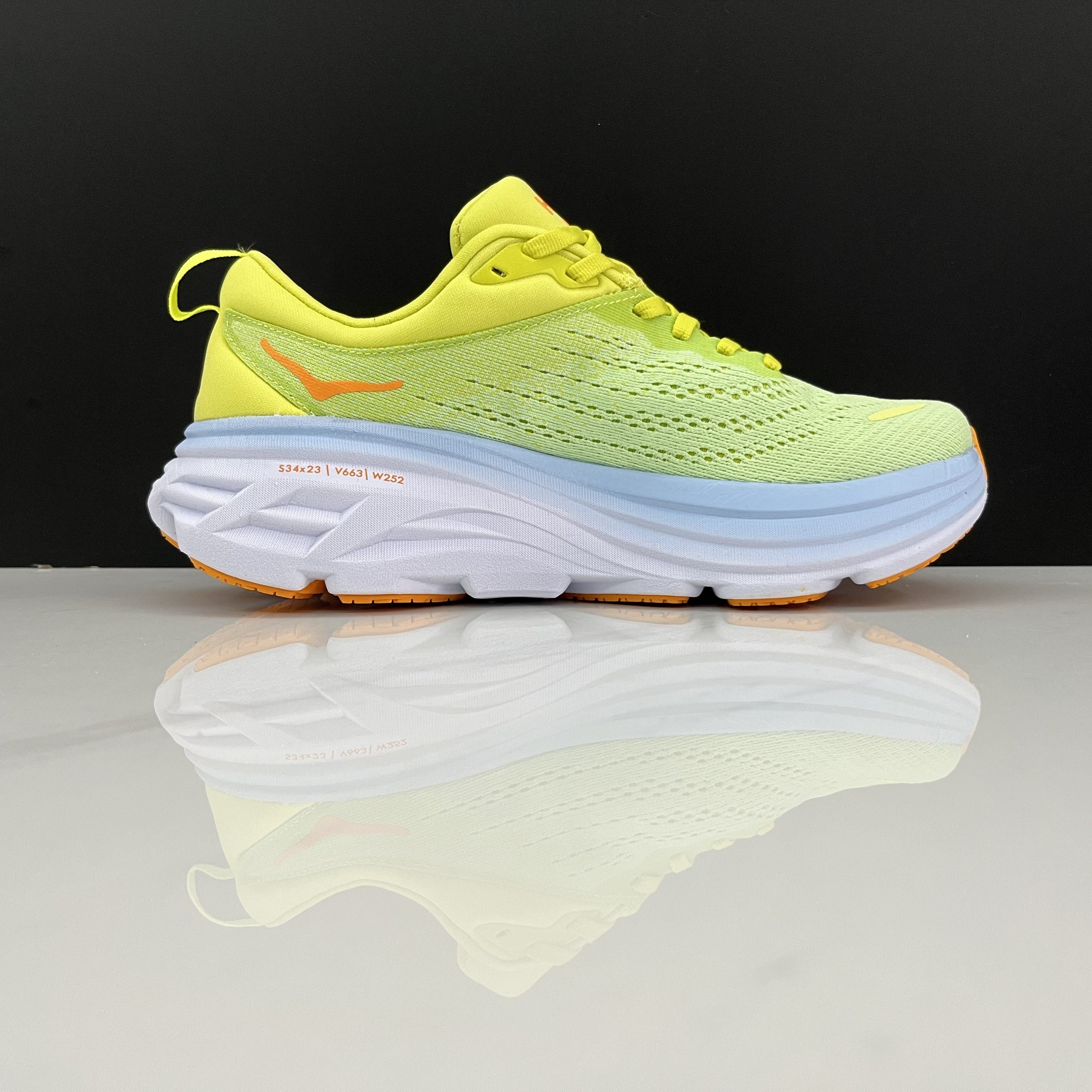 Hoka One One Bondi 8 Breathable Low-top Running Shoes Sneakers Gold