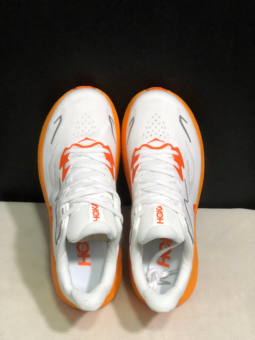 Hoka One One Clifton 10 Fashion Shoes Sneakers White/Orange