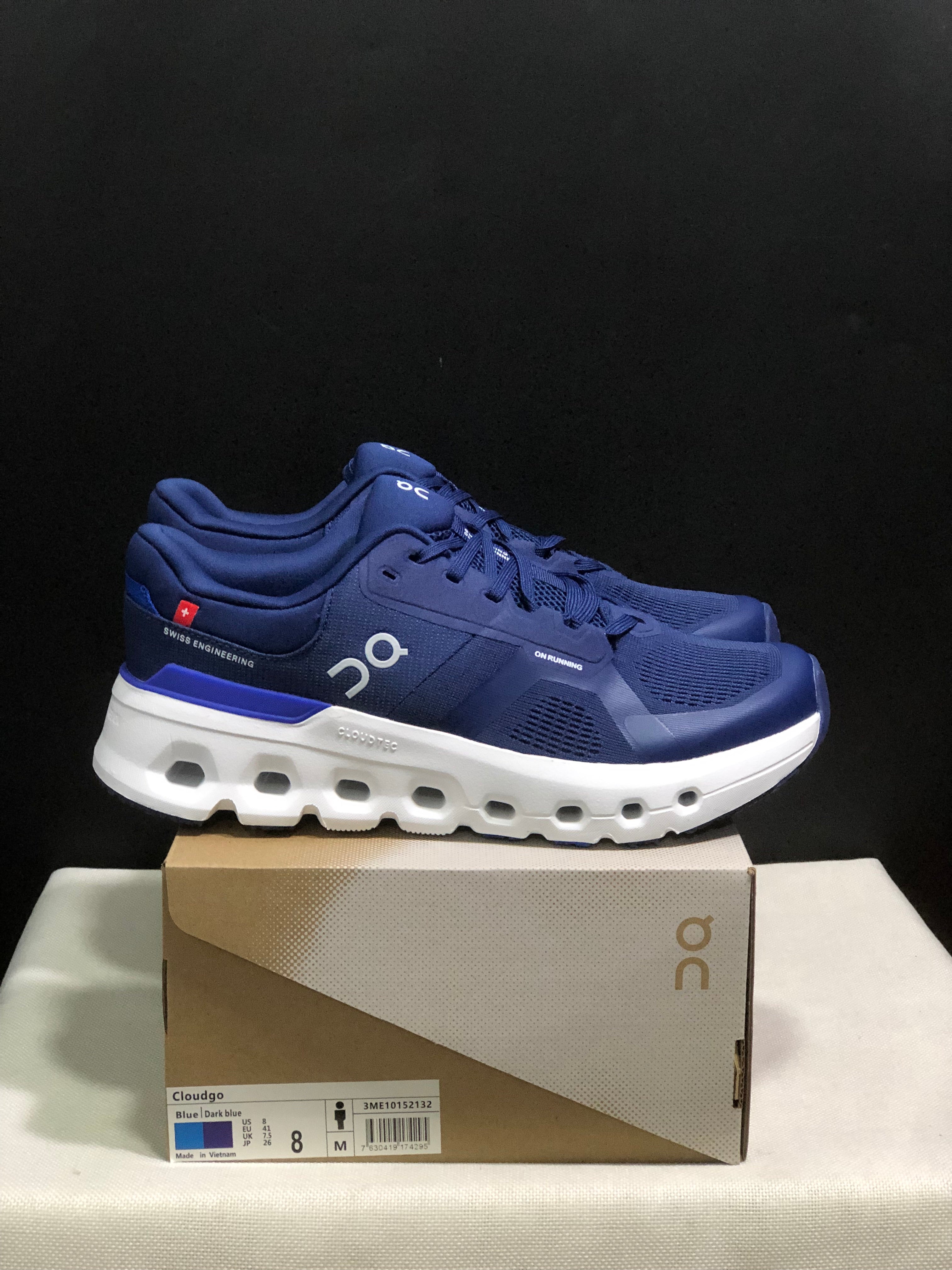 On Running Cloudrunner 2 Mesh Breathable Running Shoes Dark Blue/White