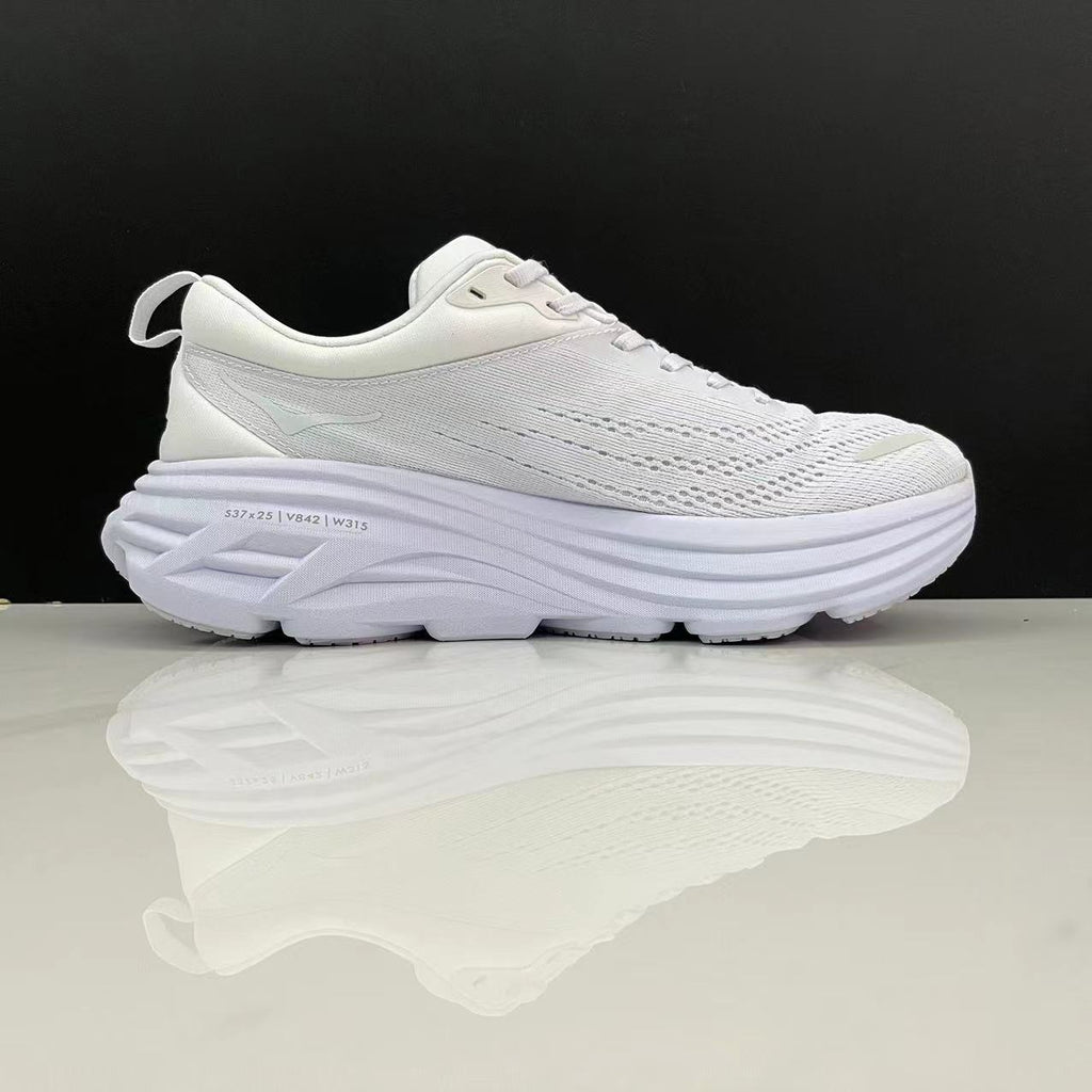 Hoka One One Bondi 8 Breathable Low-top Running Shoes Sneakers White