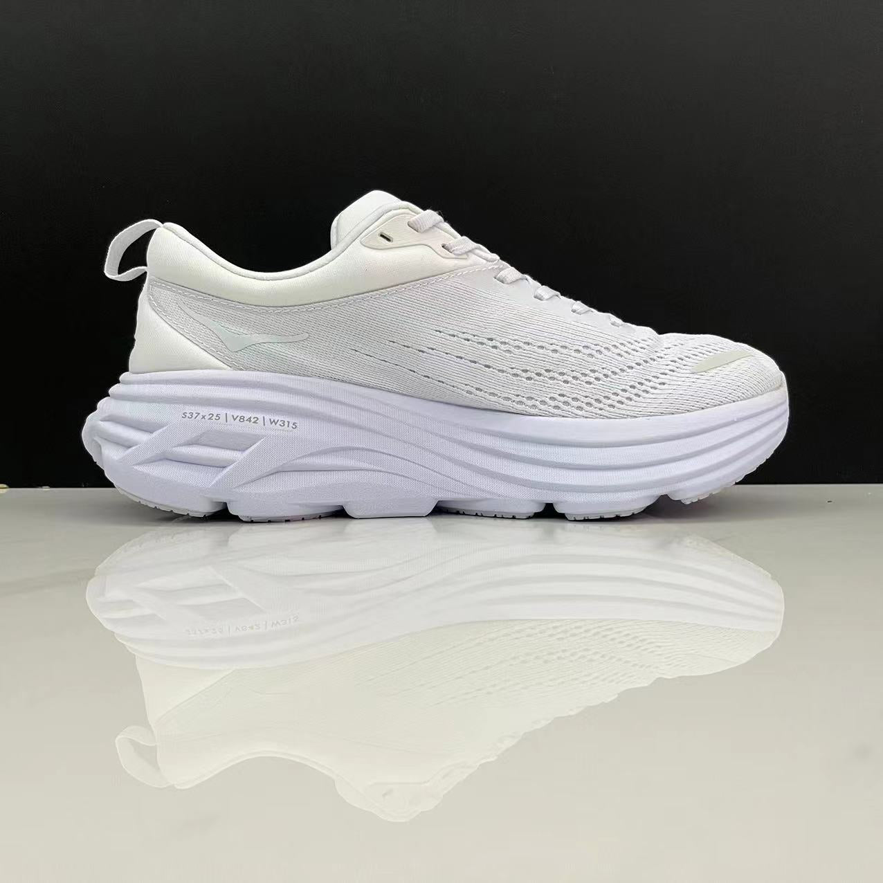 Hoka One One Bondi 8 Breathable Low-top Running Shoes Sneakers White