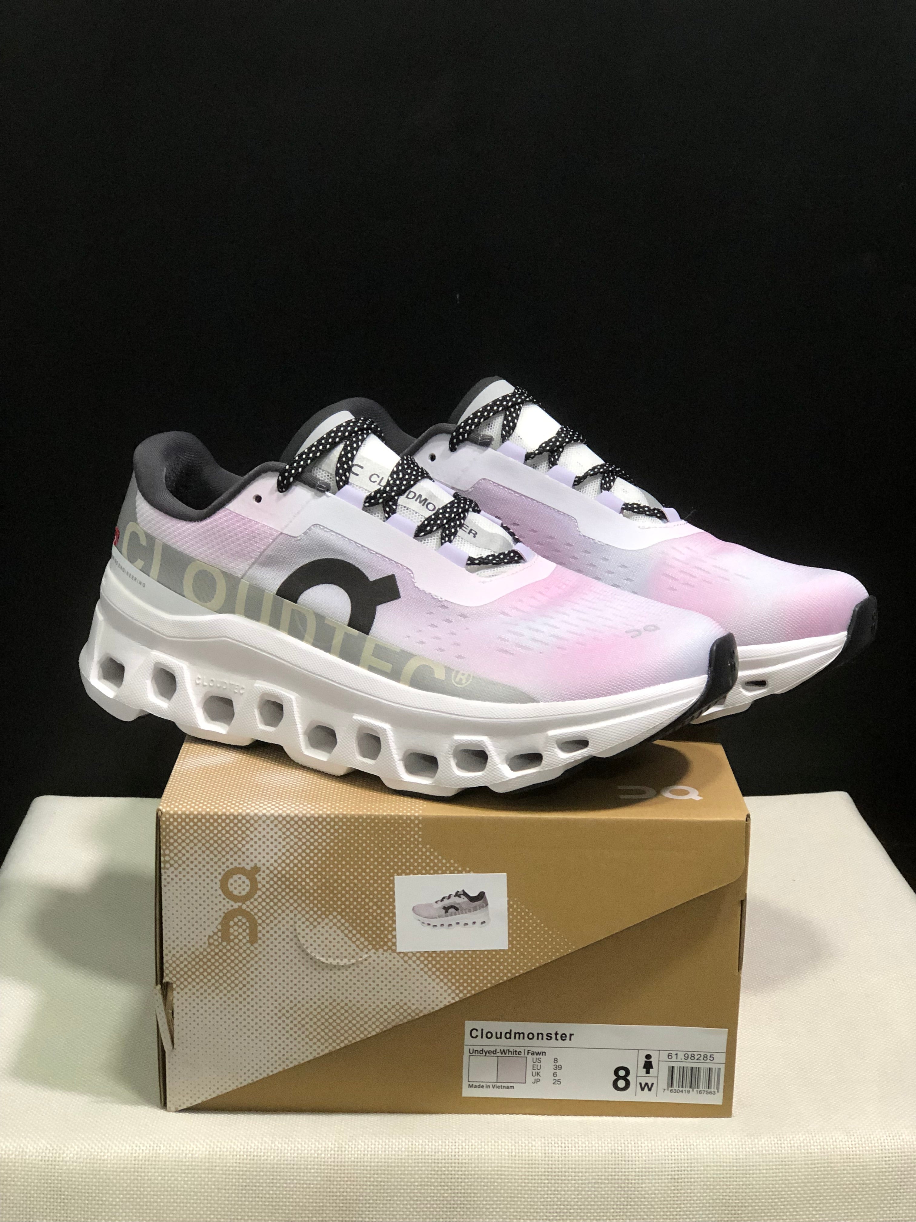 On Running Cloudmonster Anti-Slip Running Shoes Pinkish Purple/White