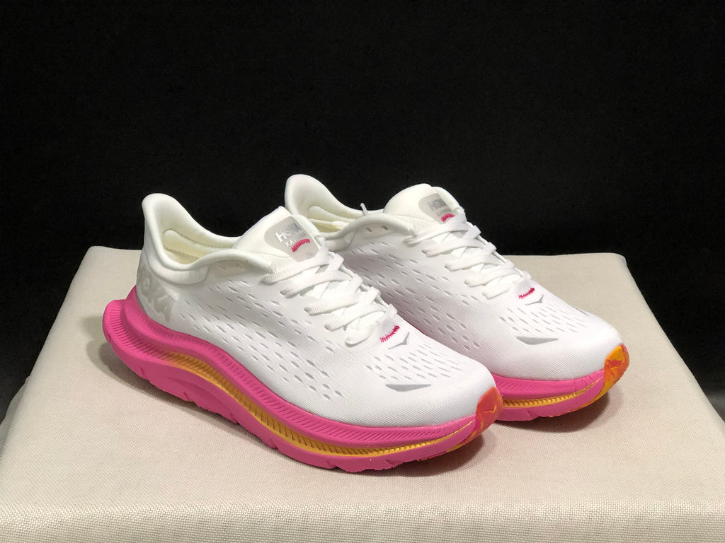 Hoka One One Kawana Cushioning Comfortable Gym Running Shoes Sneakers White/Pink