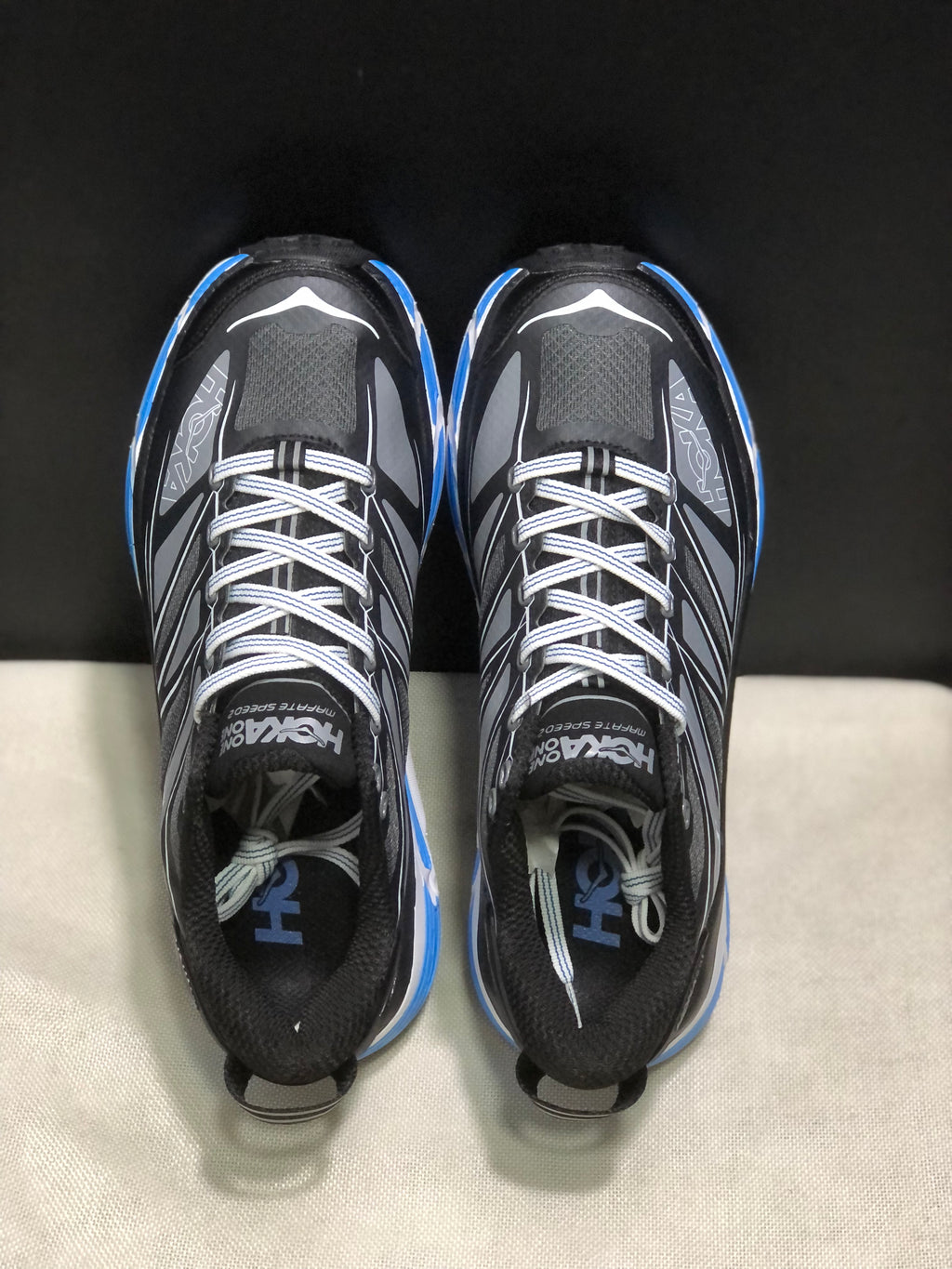 Hoka One One Mafate Speed 2 Mountain Anti-slip Running Shoes Sneakers Black/Blue