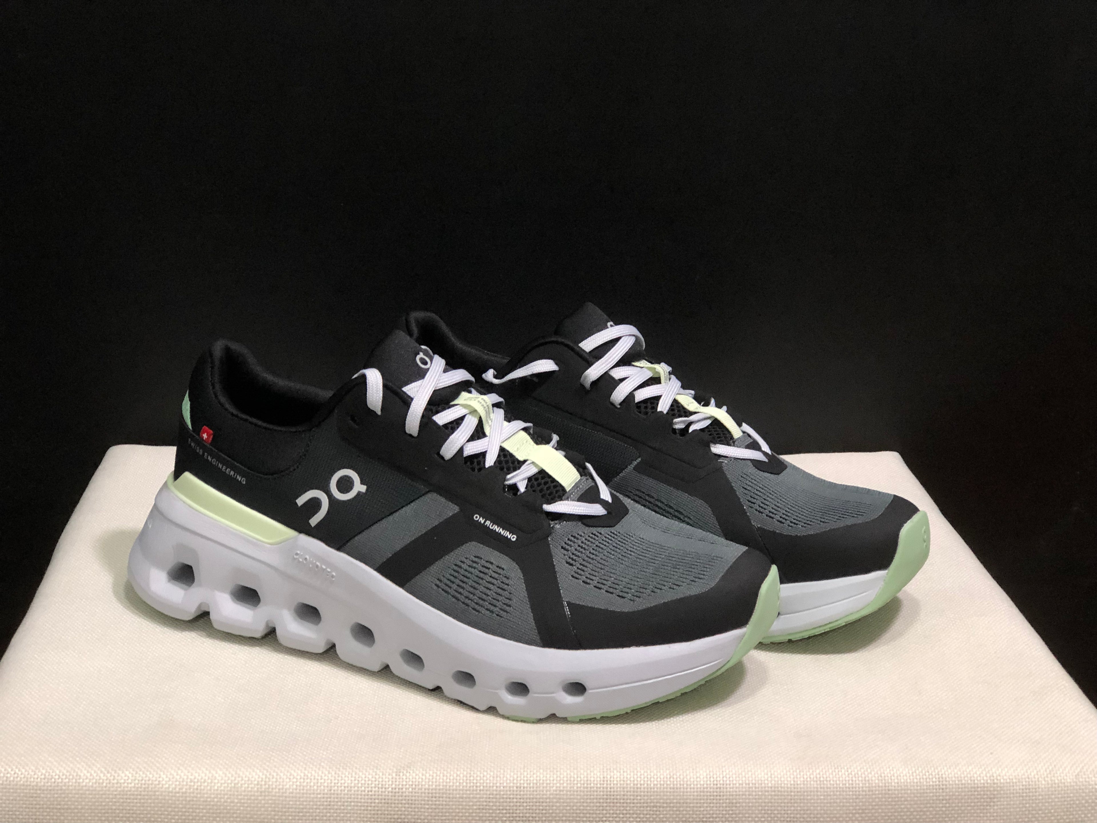 On Running Cloudrunner 2 Mesh Breathable Running Shoes Black/Grey