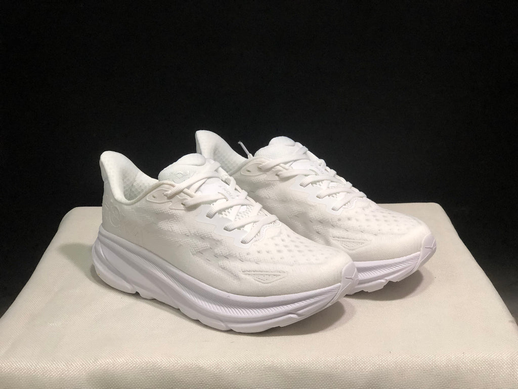 Hoka One One Clifton 9 White Running Shoes Athletic Shoes Sneakers