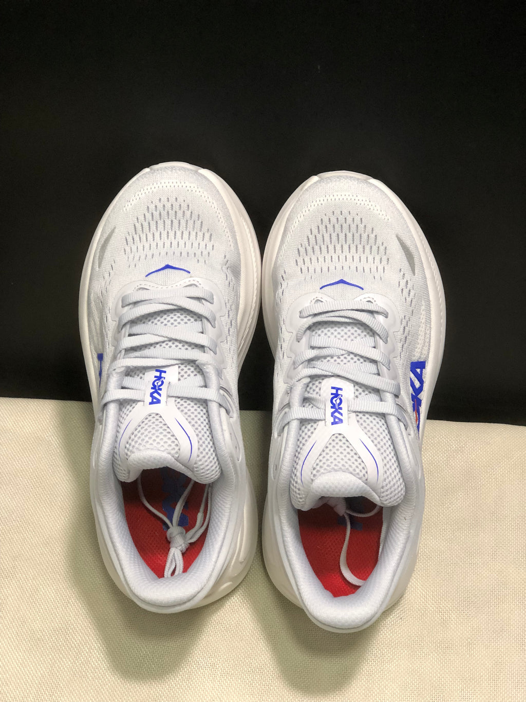 Hoka One One Bondi 9 White Comfortable Low-top Running Shoes Sneakers