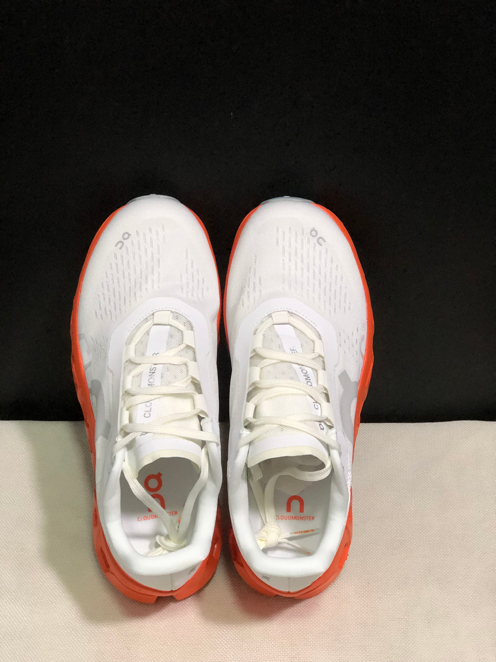 On Running Cloudmonster Anti-Slip Running Shoes White/Flame