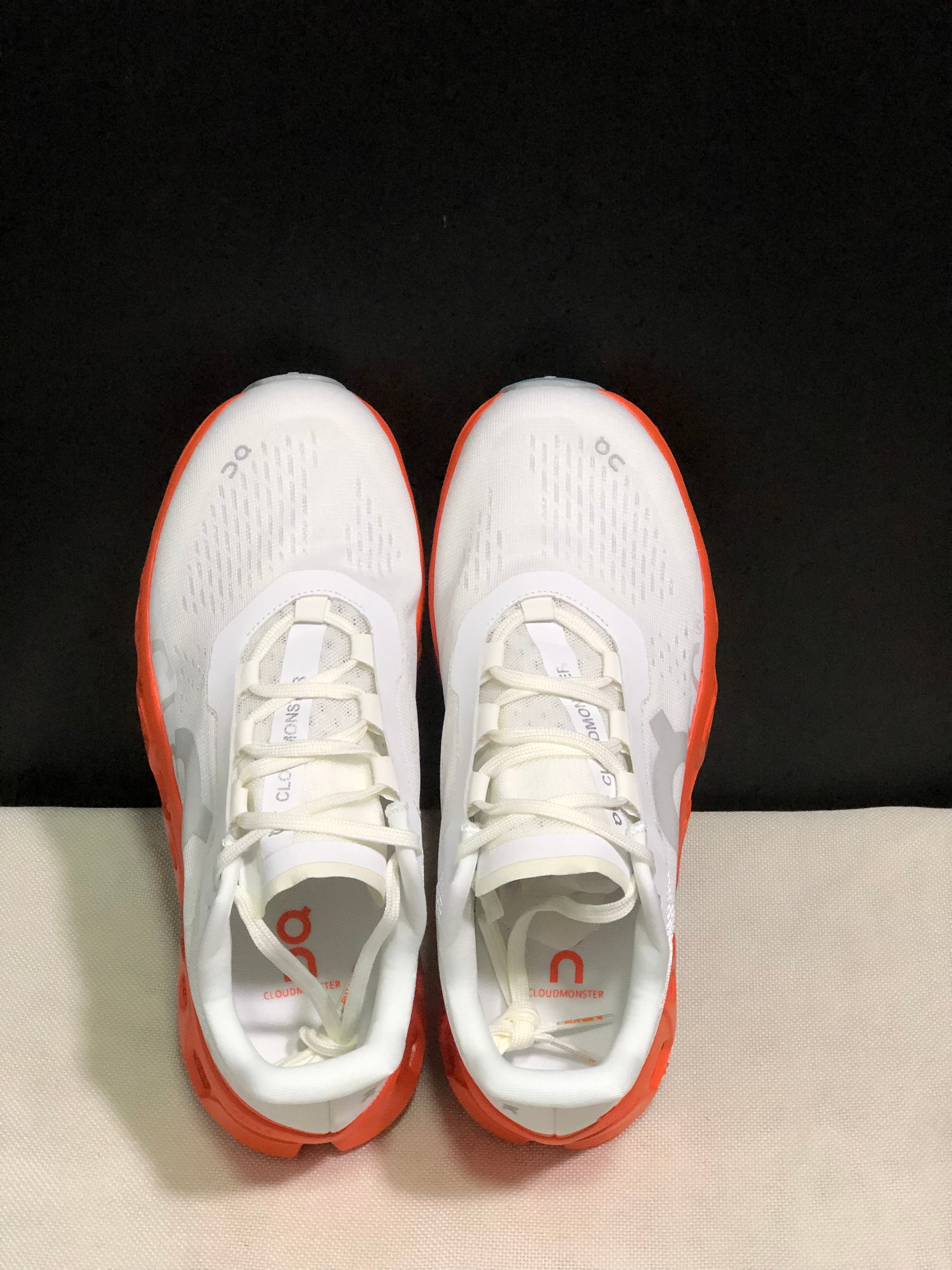 On Running Cloudmonster Anti-Slip Running Shoes White/Flame