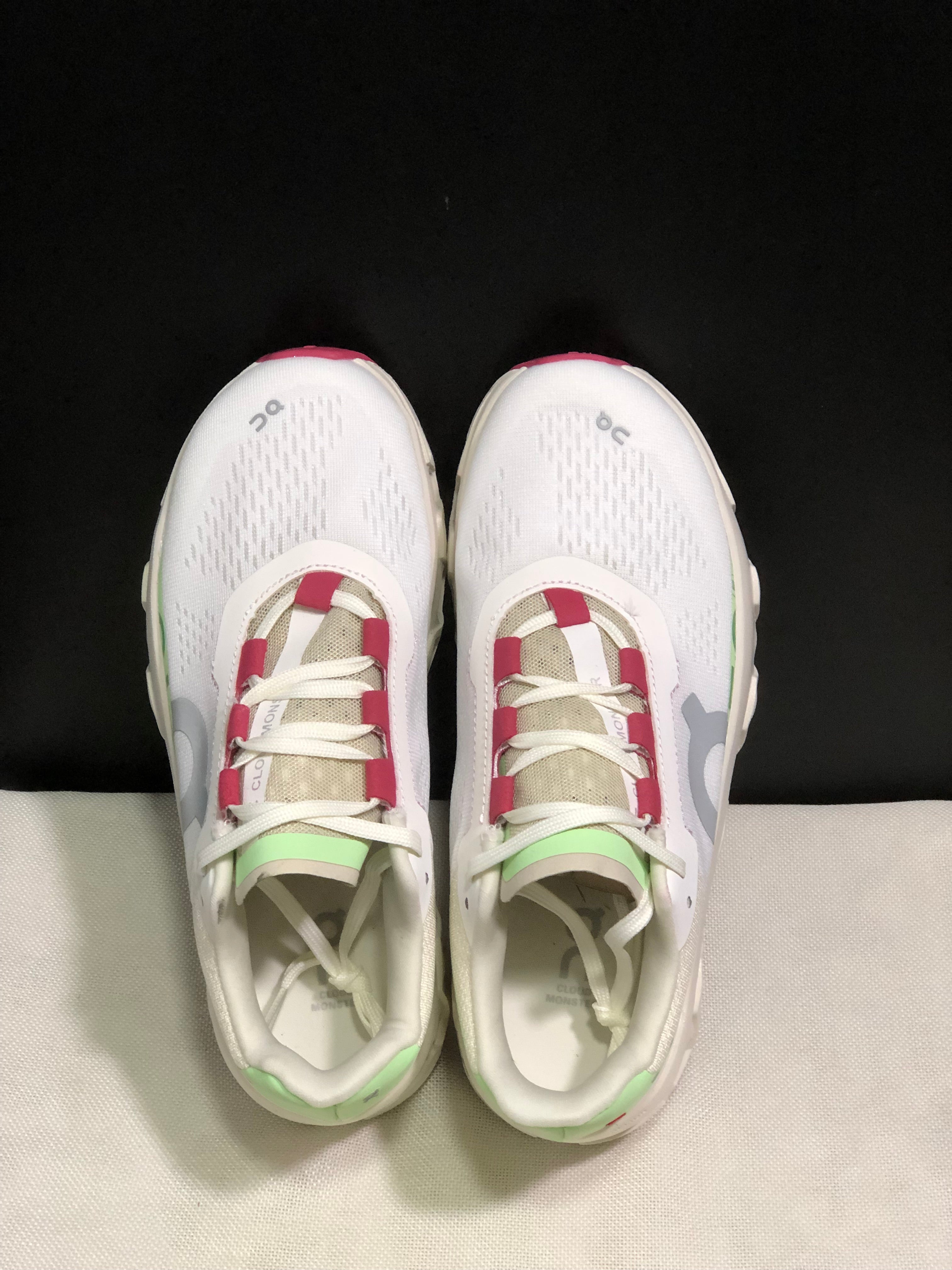 On Running Cloudmonster Anti-Slip Running Shoes White/Green