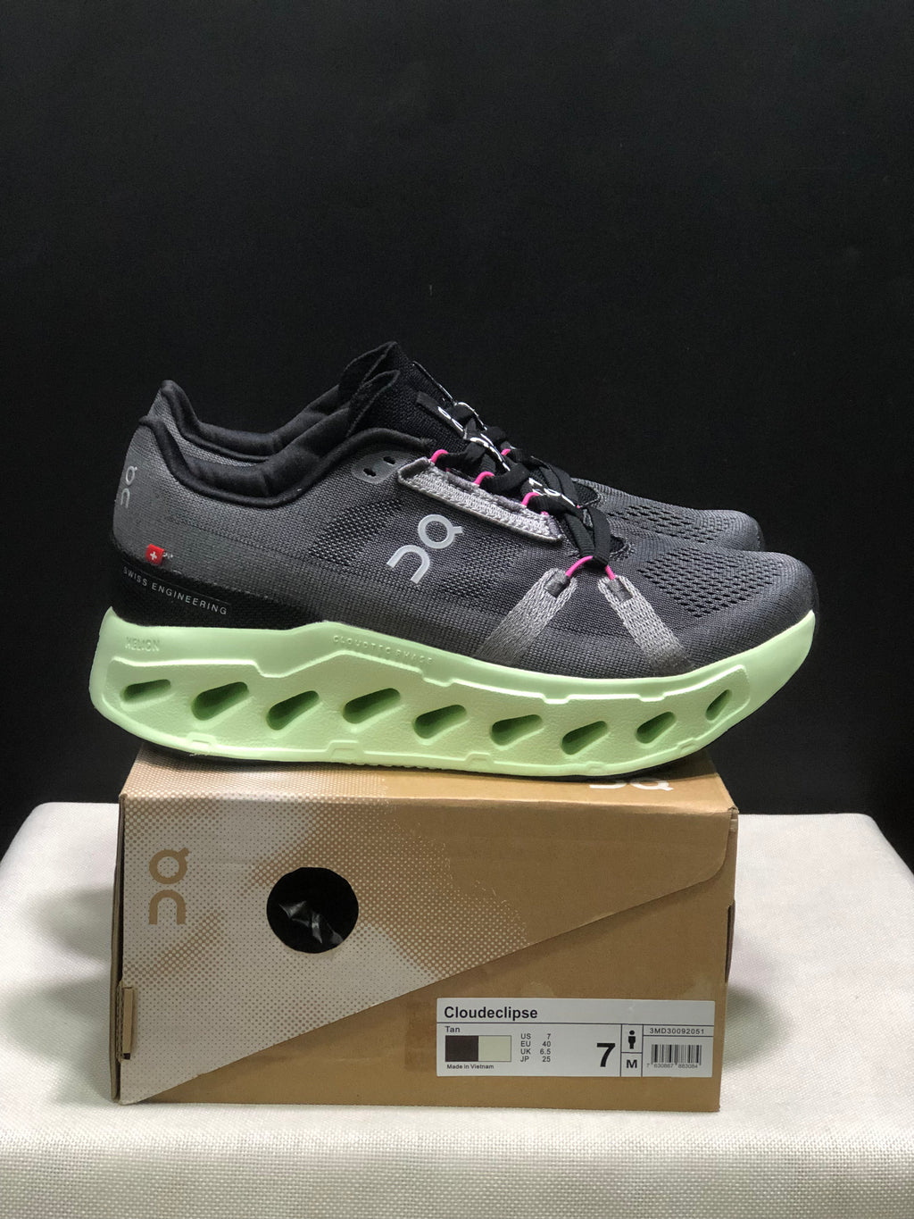 On Running Cloudeclipse Soft And Comfortable Running Shoes Grey/Light Green