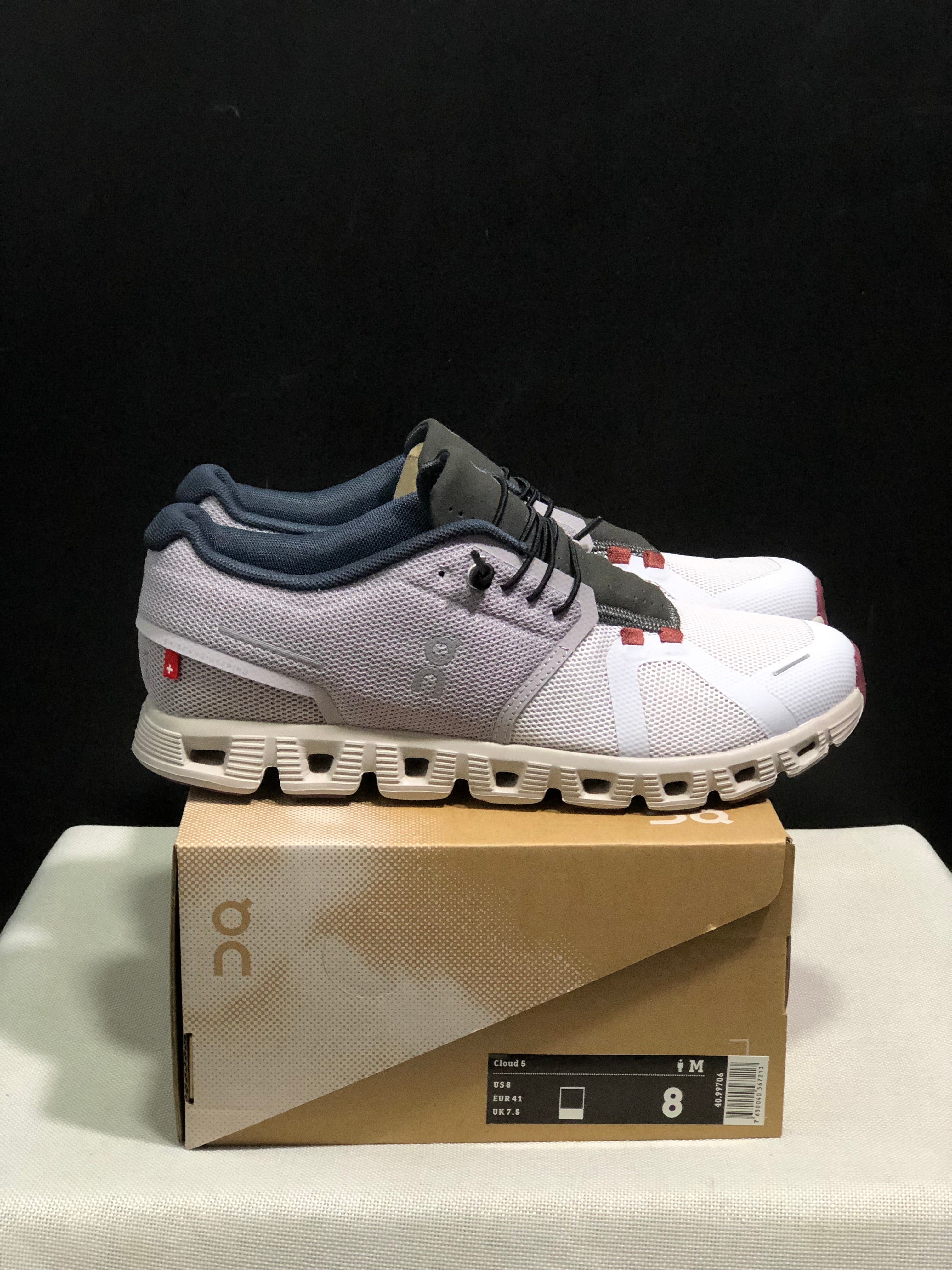 On Running Cloud 5 Lightweight Running Shoes Pearl Frost/Light Grey